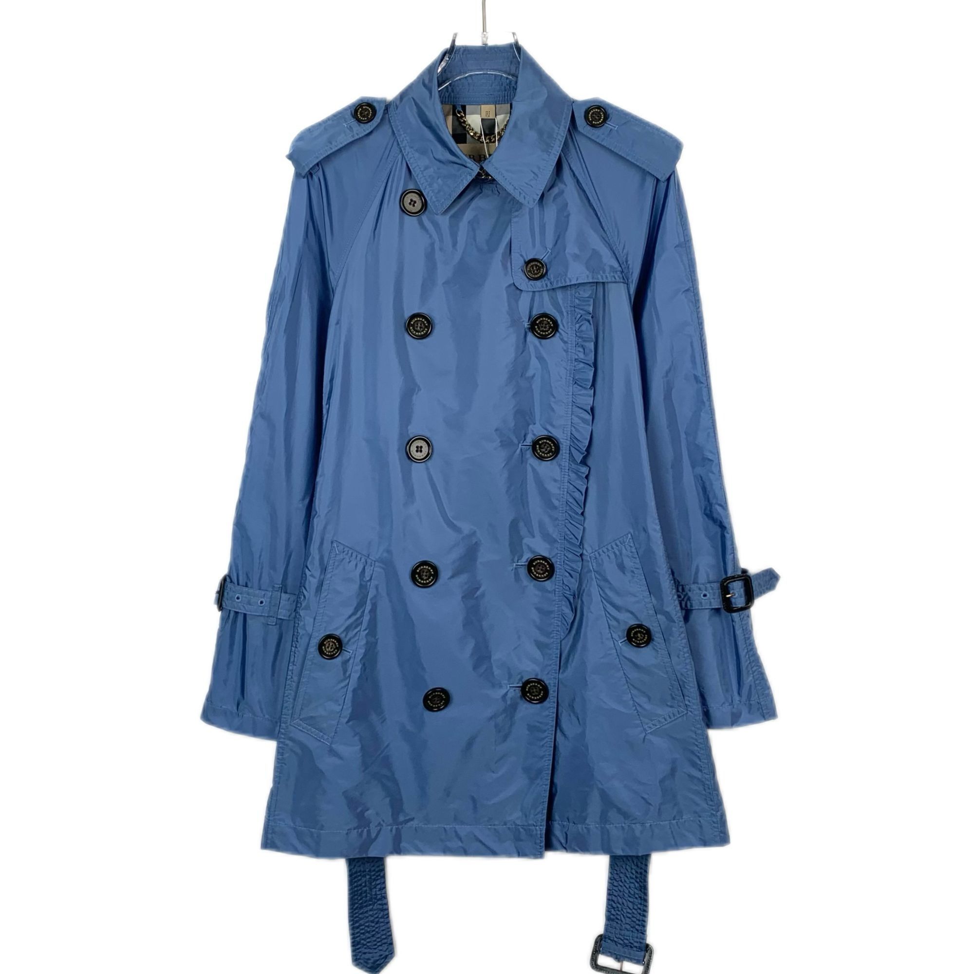 Burberry Burberry Blue Belted Trench Coat (Size 38) Size XS / US 0-2 / IT 36-38 - 1 Thumbnail