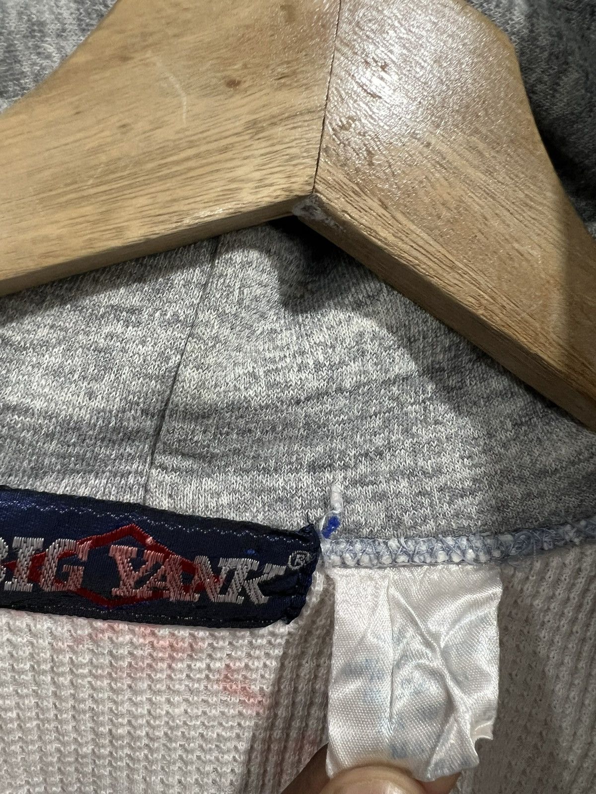 Vintage Vintage 90s Thrashed Big Yank Thermal Lined Hoodie zip blank Size US S / EU 44-46 / 1 - 4 Thumbnail
