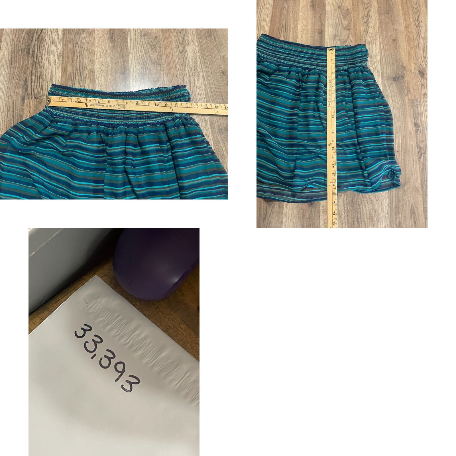 Old Navy Old Navy Skirt Women's Large Blue Green Striped Pull On Mini Skirt Casual Size 36" / US 14 / IT 50 - 8 Thumbnail