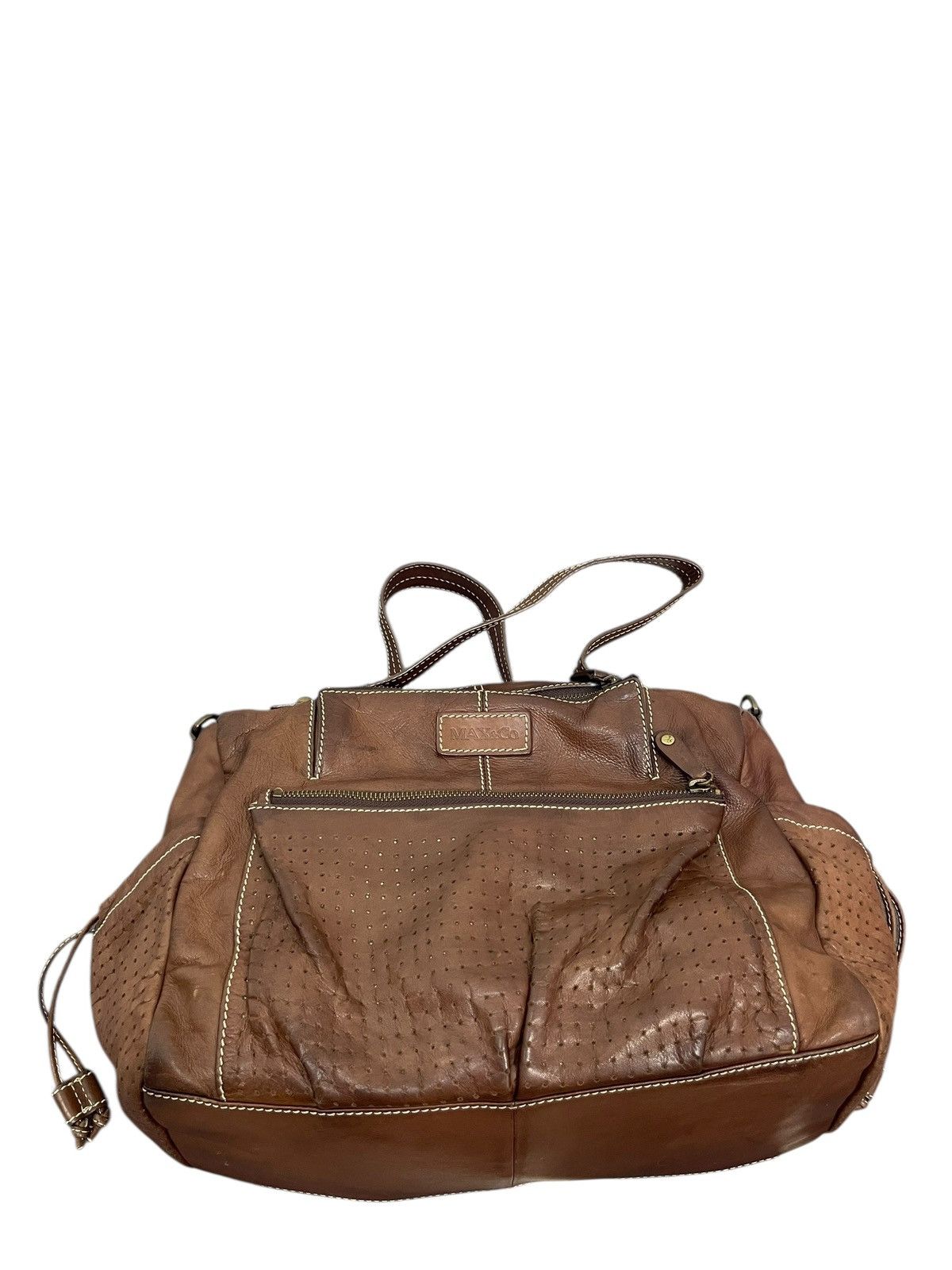 Genuine Leather Full Leather Max & Co Tote Hand Bag 2🟩2 Size ONE SIZE - 5 Thumbnail