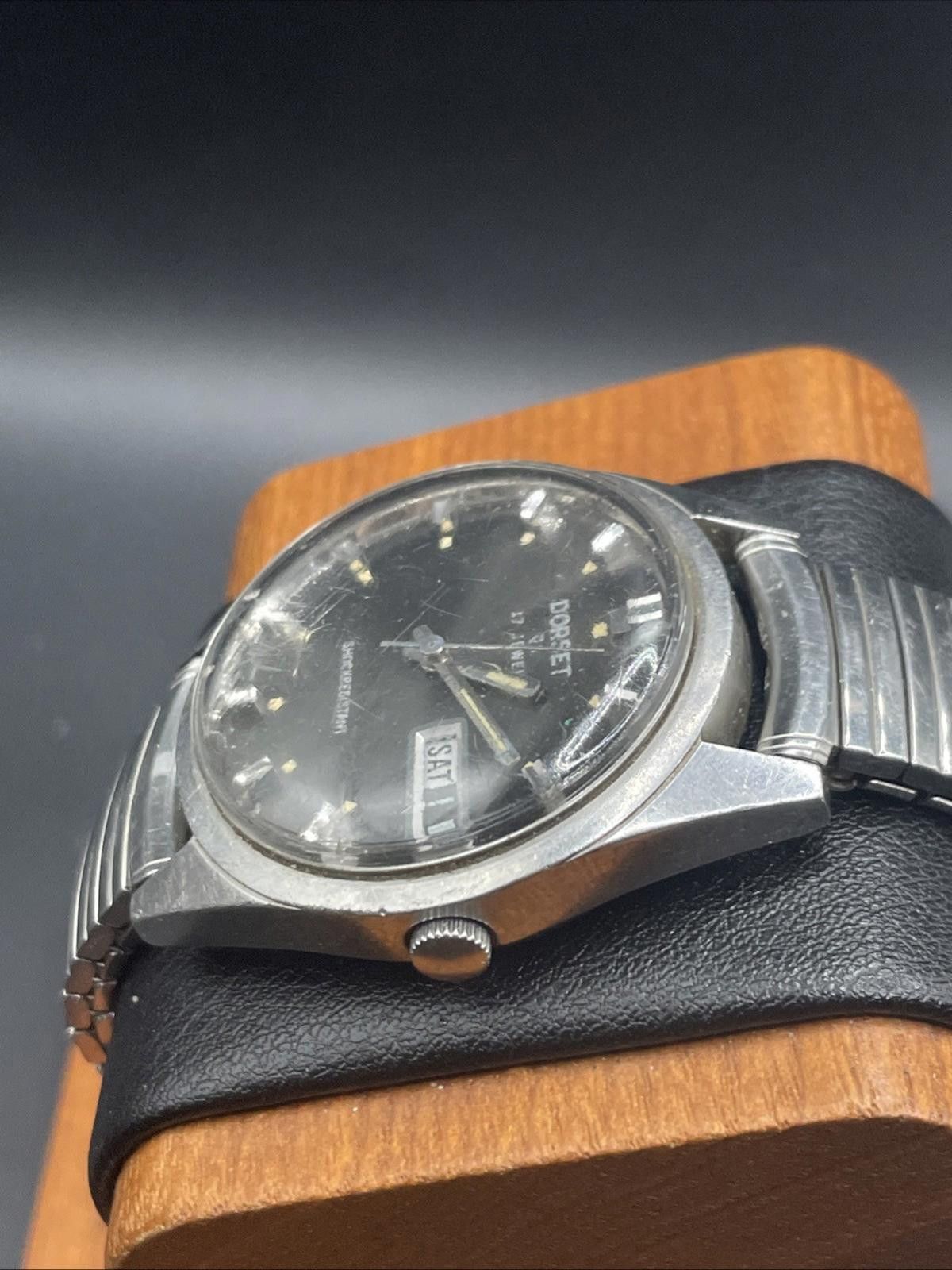 Designer Vintage DORSET Manual Wind 17 Jewel Day-Date Black Dial P/R Size ONE SIZE - 2 Thumbnail