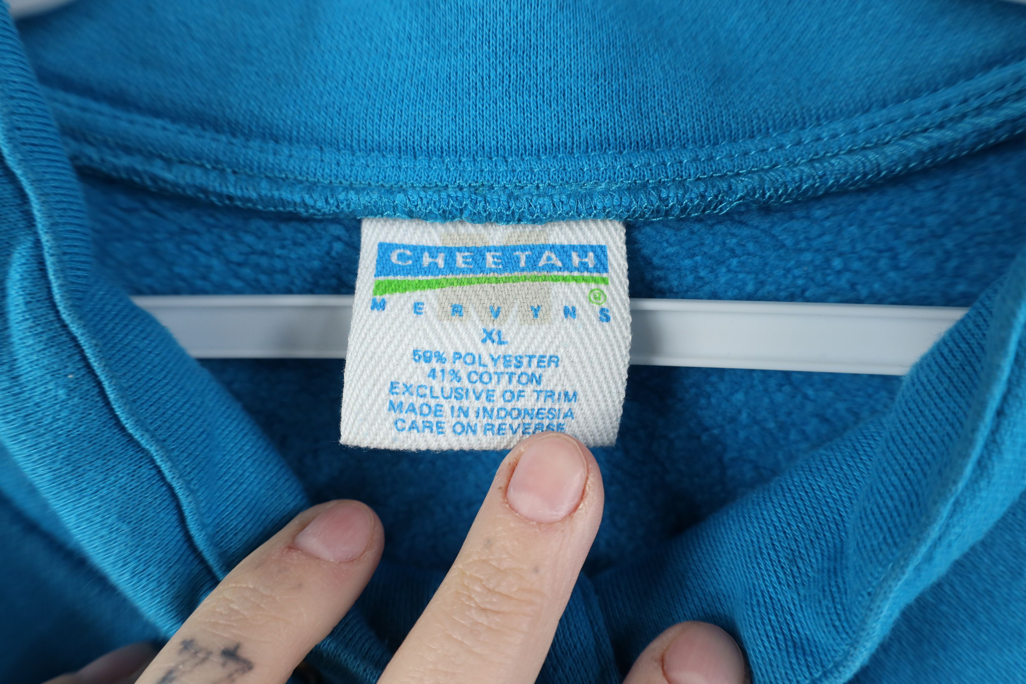 Vintage Vintage 90s Streetwear Block Baggy Henley Sweatshirt Blue Size US XL / EU 56 / 4 - 5 Thumbnail