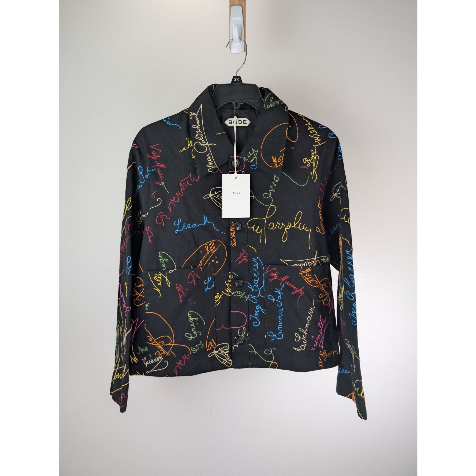Bode o1rshd1 Signature Scrawl Coat in Black/Multicolor Size US M / EU 48-50 / 2 - 1 Thumbnail