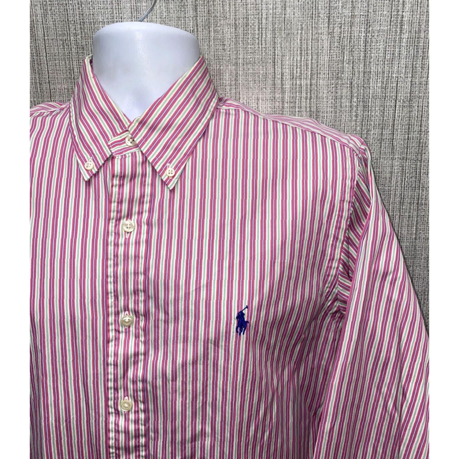 Ralph Lauren Ralph Lauren Shirt Mens Pink Custom Fit Long Sleeve Button-Front Dress 16 Regular Button-Down Collar Pants? Size 42R - 2 Thumbnail