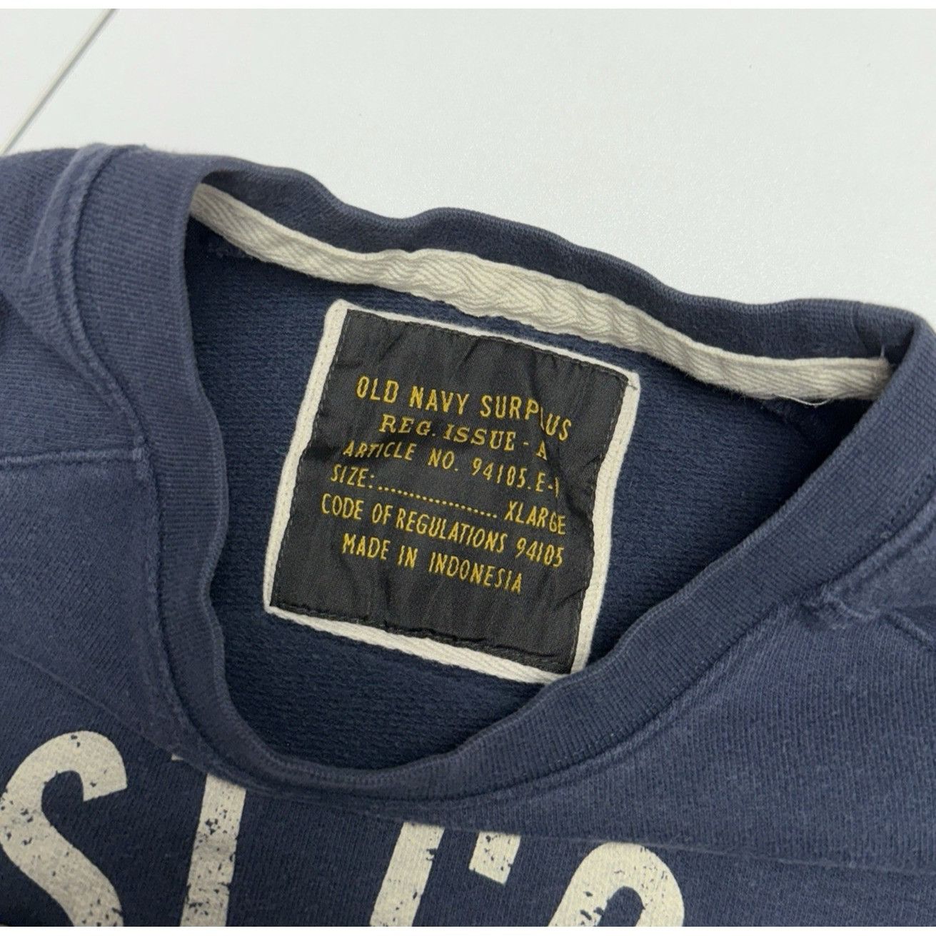 Old Navy Old Navy Surplus Sweatshirt Mens XL 23.5x27 Blue West Coast Size US XL / EU 56 / 4 - 6 Thumbnail
