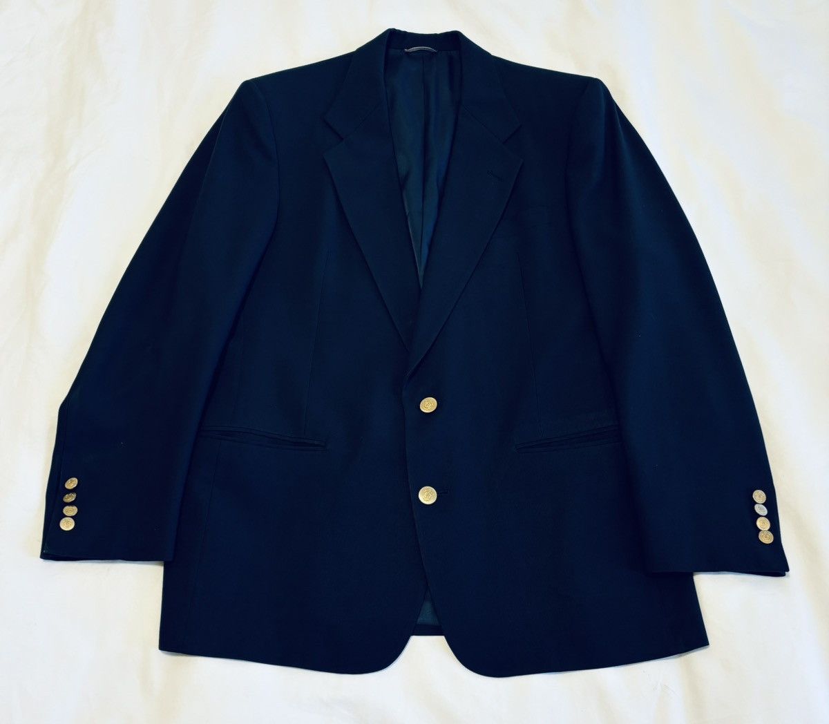 Christian Dior Monsieur × Designer × Vintage Vintage Christian Dior Gold Button Navy Blue Blazer Mens 42R Size 42R - 1 Thumbnail