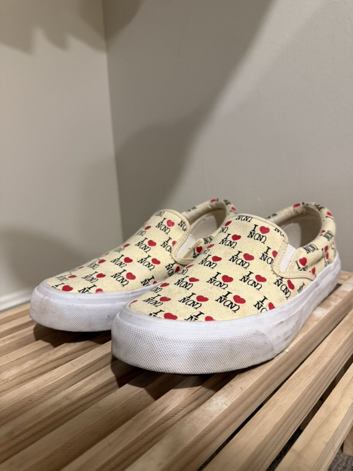Number (N)ine I❤️N(N) Cream Slip On Sneakers Size US 7.5 / EU 40-41 - 10 Thumbnail