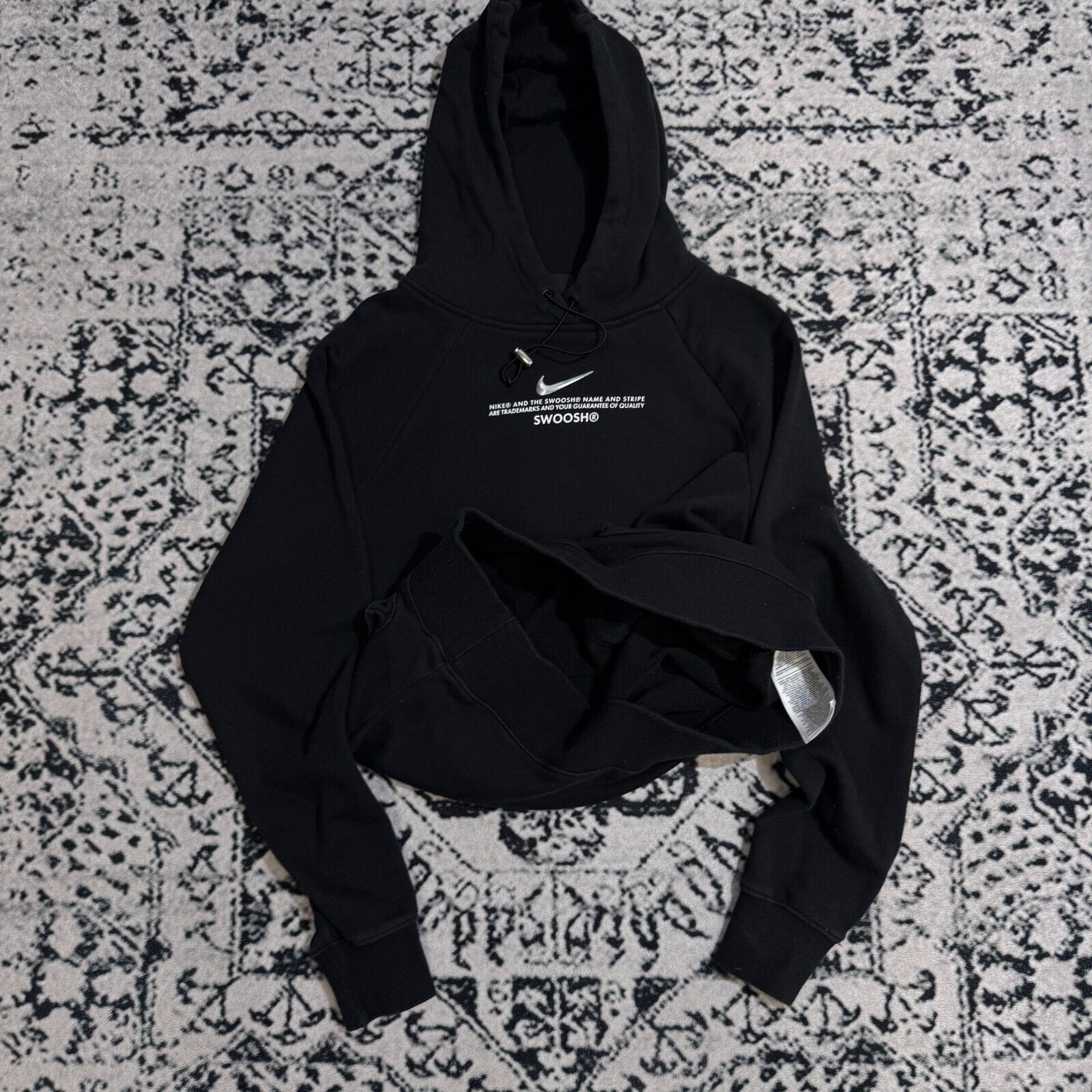 Nike × Vintage Nike Black Cotton Hoodie Size S 90s Multi Swoosh Rare Nocta Size US S / EU 44-46 / 1 - 9 Thumbnail