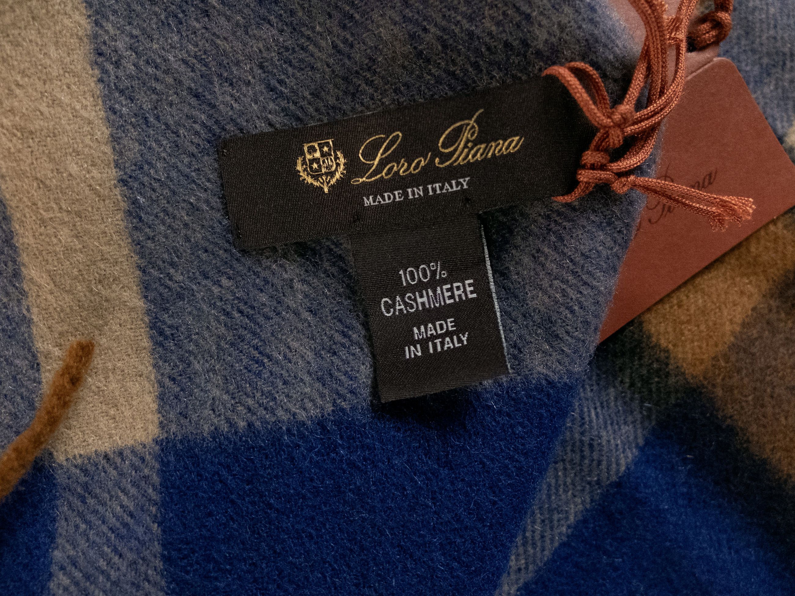 Loro Piana LORO PIANA Grande College brown checkered cashmere scarf Size ONE SIZE - 6 Thumbnail