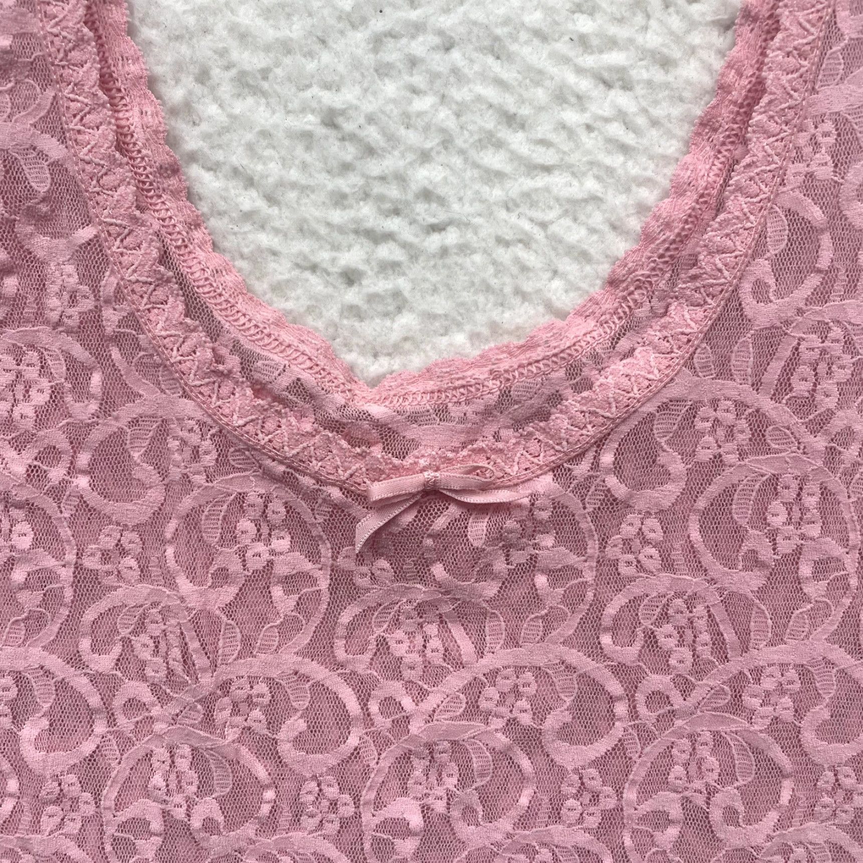 Vintage VINTAGE 90s Y2K Camisole Tank Top Pink Lace Coquette Fairy Whimsigoth Shirt Womens L Size L / US 10 / IT 46 - 3 Thumbnail