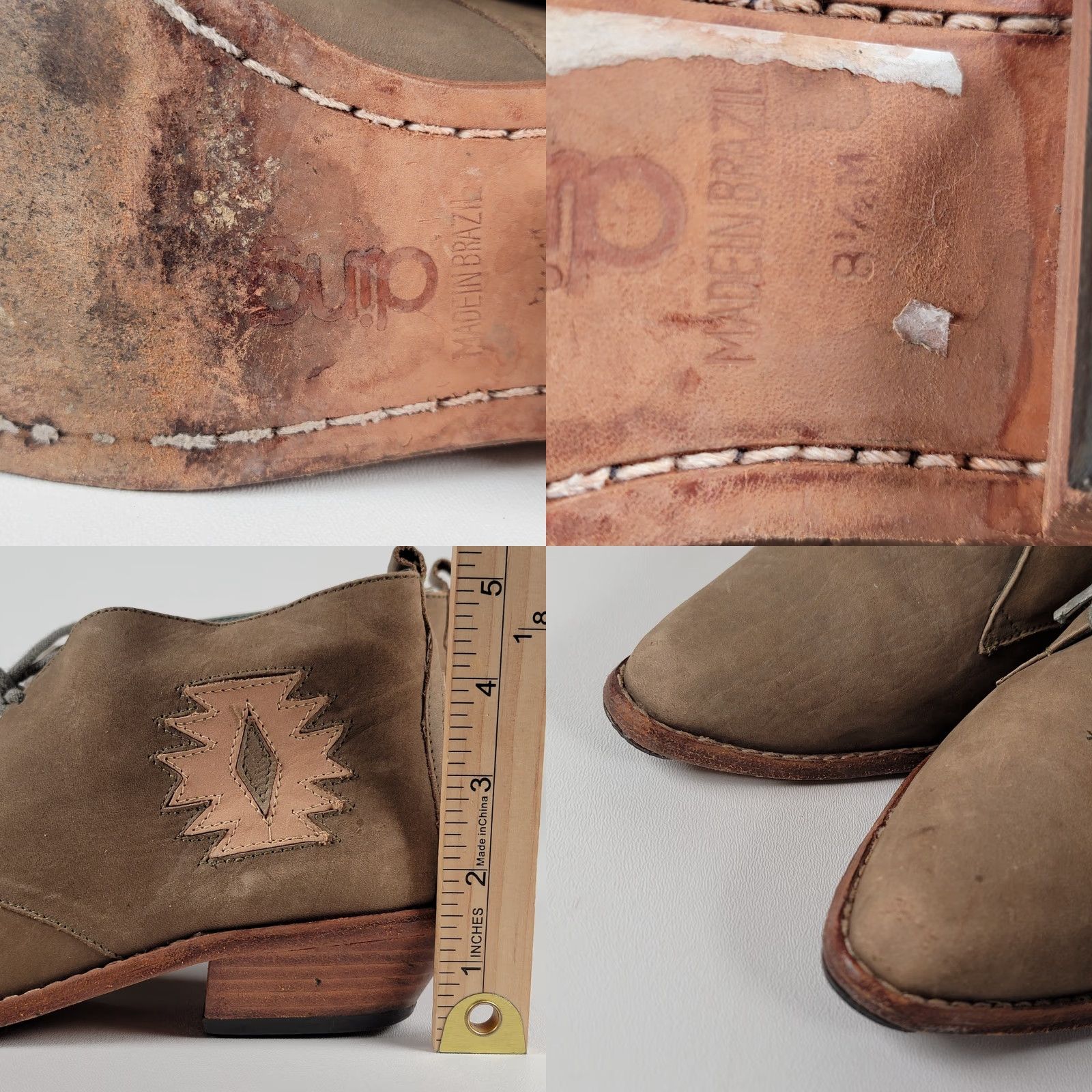 Vintage Dingo Tan Suede Lace Up Ankle Boots Western Cowgirl Boho Women's Size 8.5 M Size US 9 / IT 39 - 8 Thumbnail