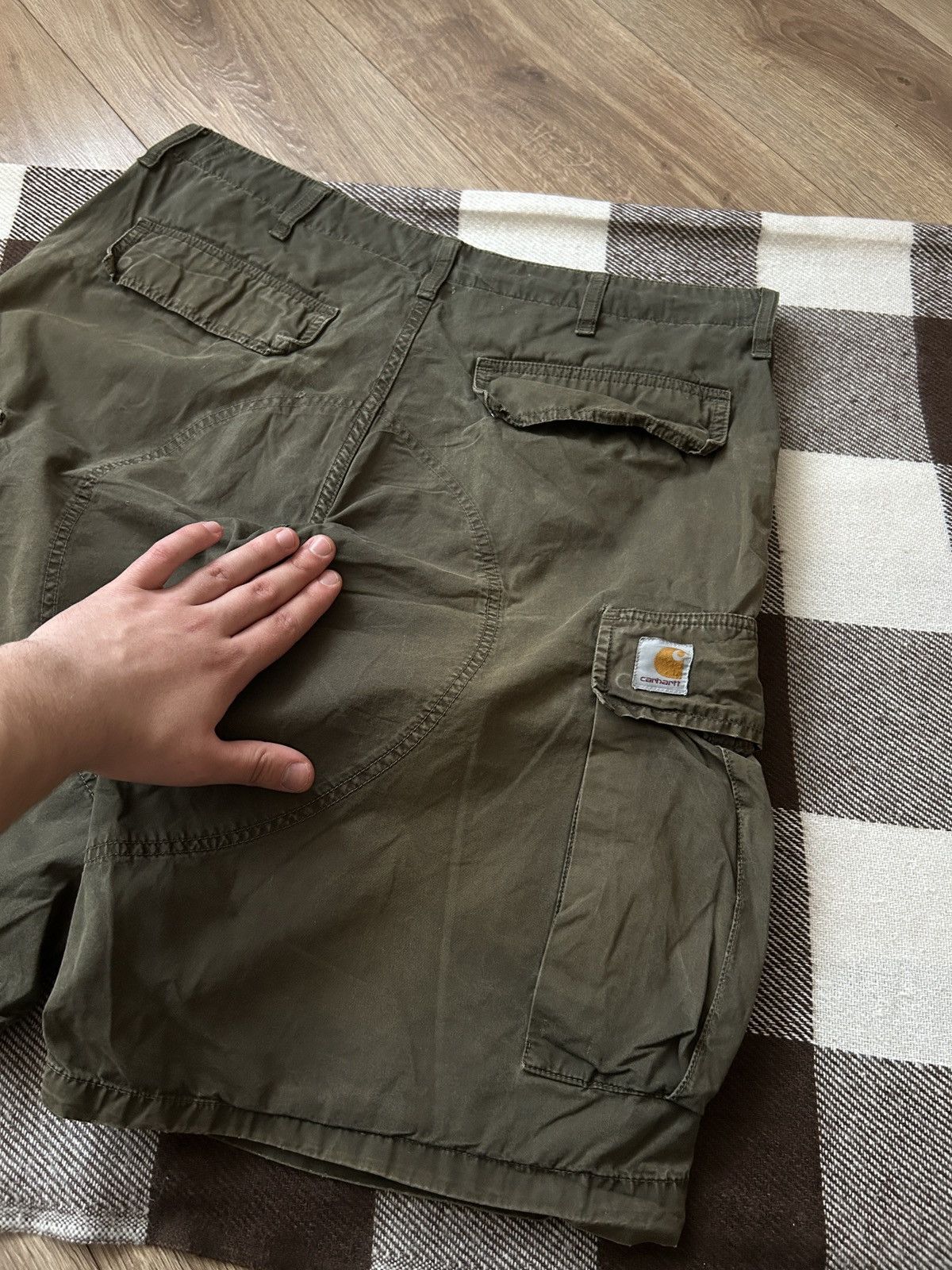 Carhartt × Vintage Vintage Carhartt true faded shorts cargo y2k mens Size US 34 / EU 50 - 3 Thumbnail