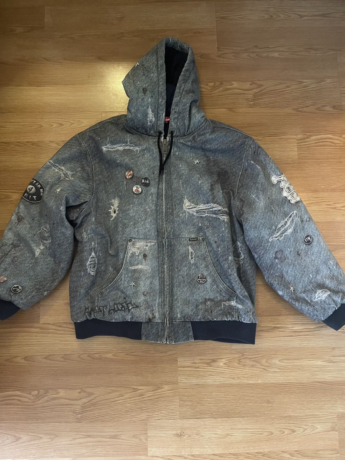 Supreme Supreme HJR Trompe L'oeil Hooded Work Jacket Size US XL / EU 56 / 4 - 2 Thumbnail