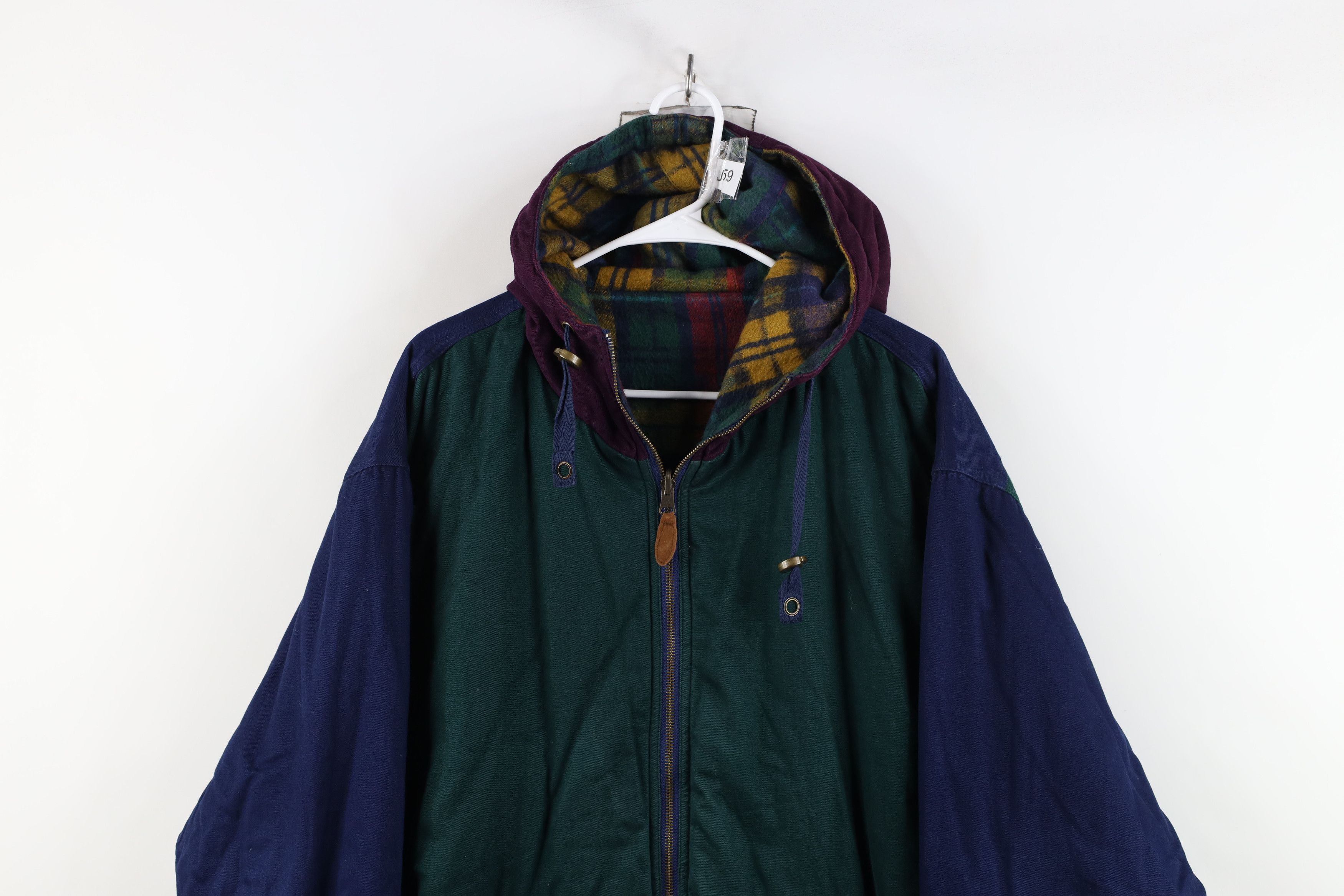 Vintage Vintage 90s Streetwear Reversible Plaid Hooded Parka Jacket Size US M / EU 48-50 / 2 - 10 Thumbnail