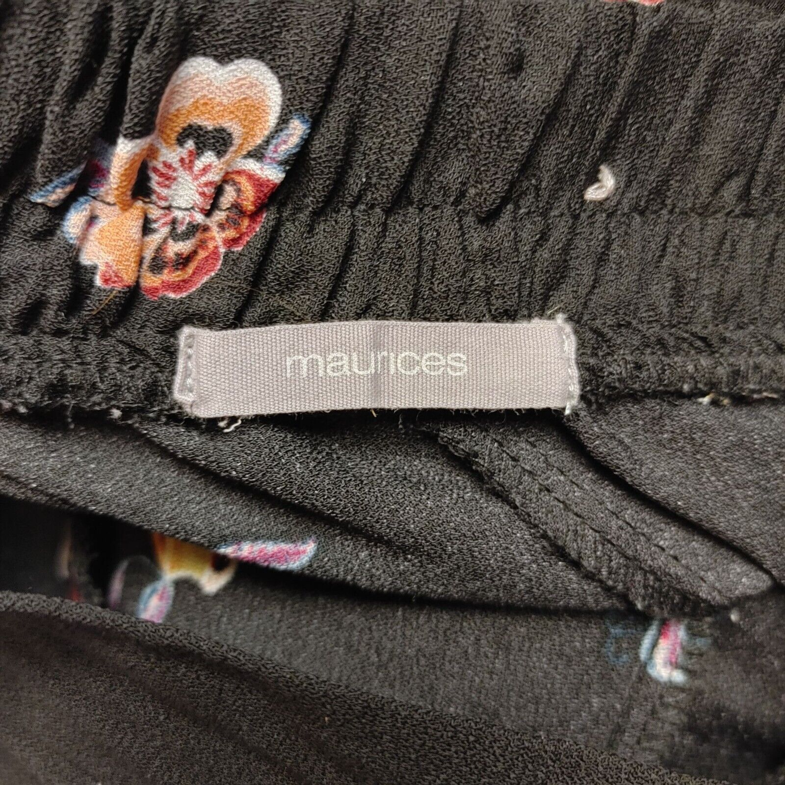 Other Maurices Women's Black Floral Print Wide Leg Pants XS Size 26" / US 2 / IT 38 - 2 Thumbnail