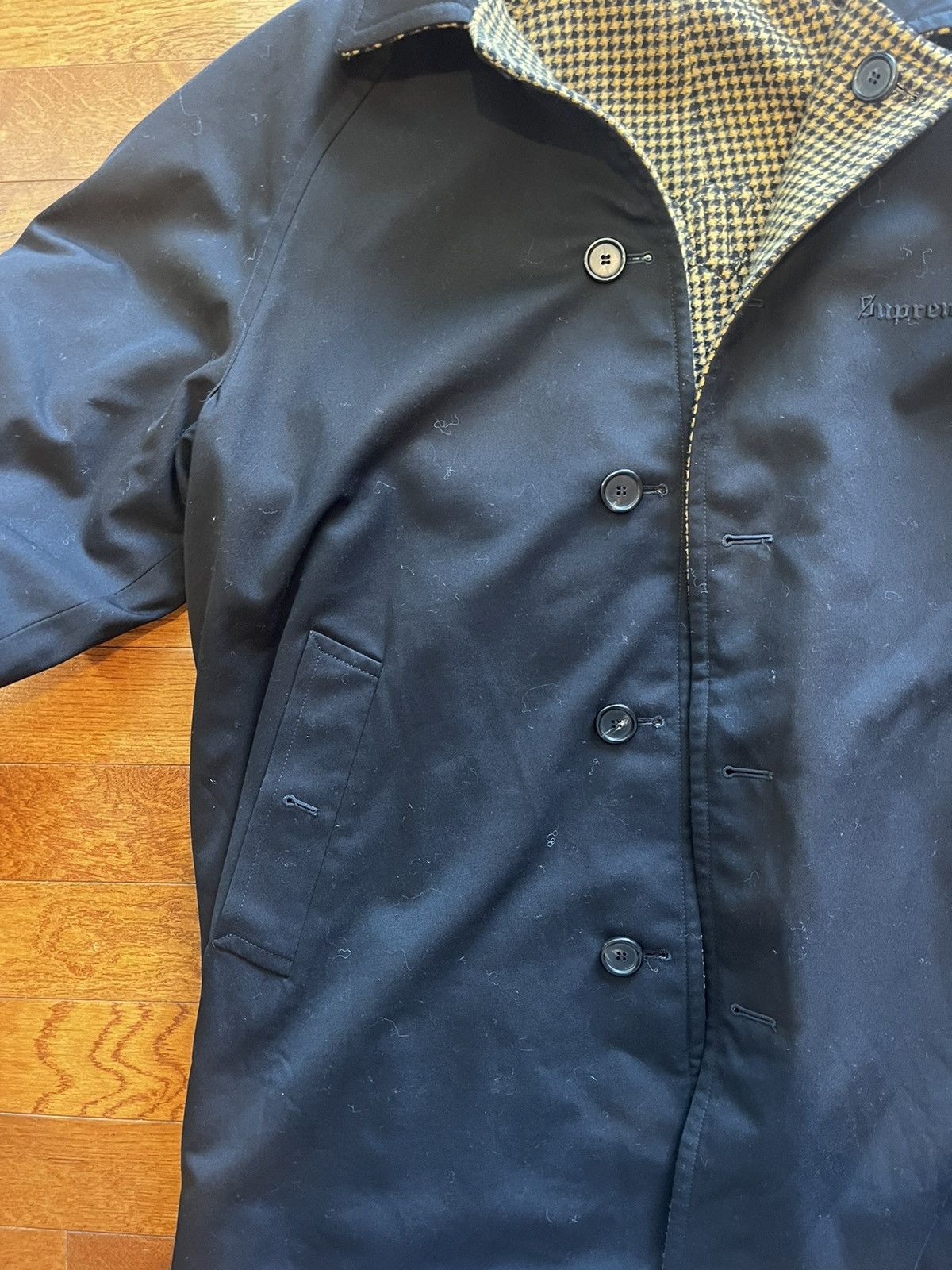 Supreme Reversible Houndstooth Overcoat