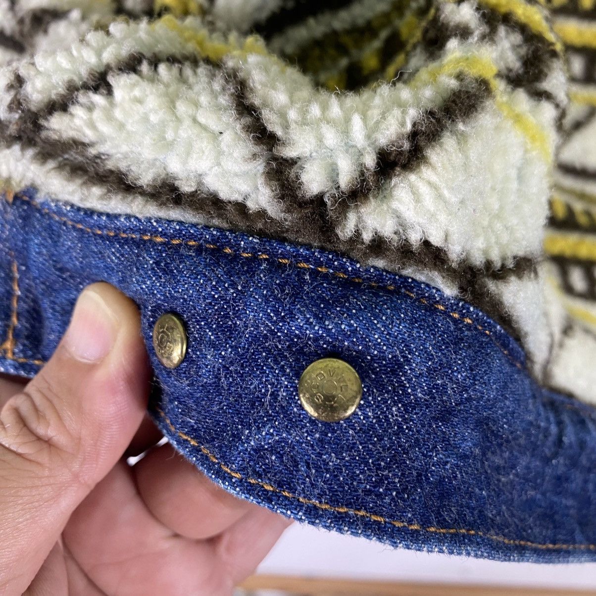 Big John Vintage Big John Aztec Sherpa Lined Denim Jean Jacket Size L Size US L / EU 52-54 / 3 - 10 Thumbnail
