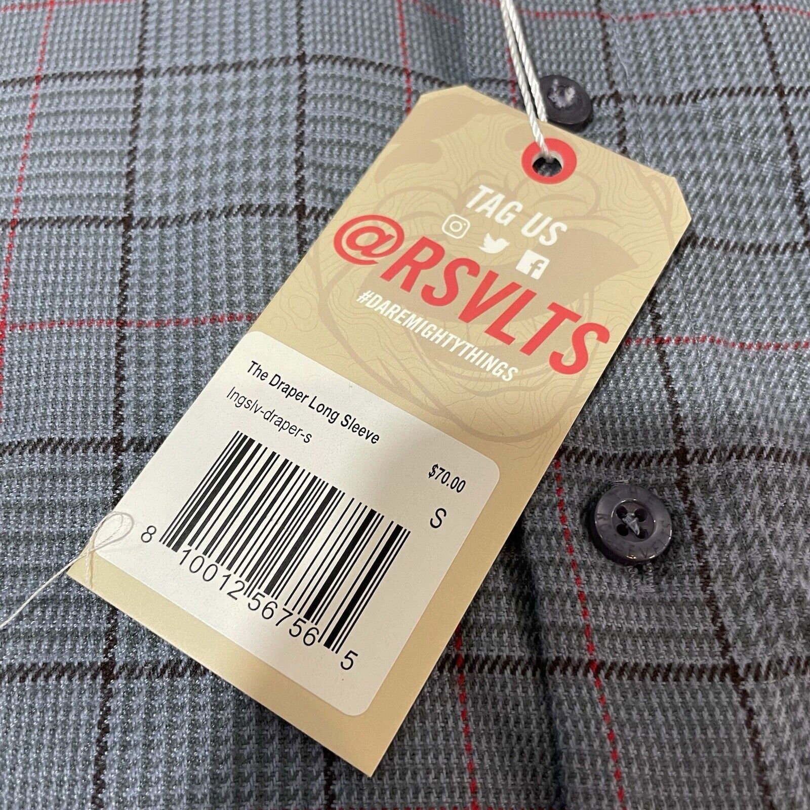 RVLT RSVLTS "The Draper" Long Sleeve Flannel Plaid Button Shirt Size US S / EU 44-46 / 1 - 2 Thumbnail