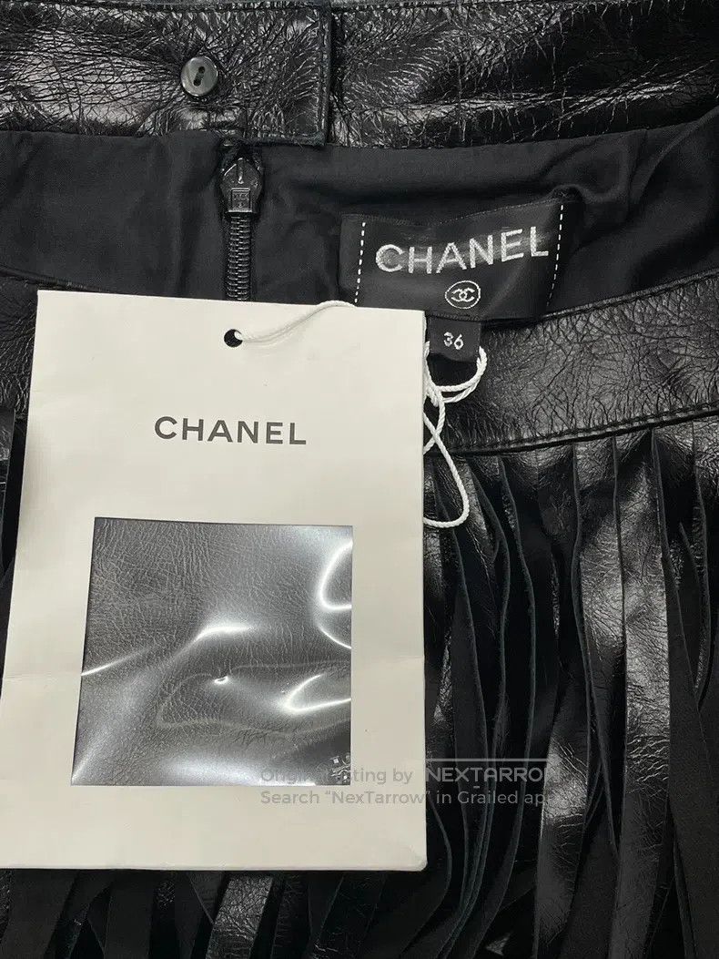 Chanel Chanel Black tassel lambskin skirt Size 24" / US 00 / IT 34 - 3 Thumbnail