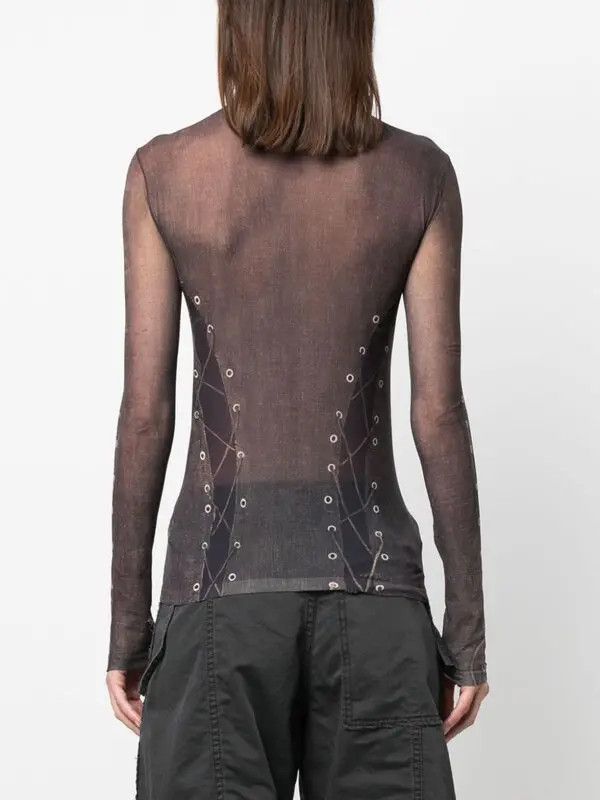 Acne Studios o1y0725 Turtleneck T-Shirt in Dark Brown/Gray Size M / US 6-8 / IT 42-44 - 4 Thumbnail