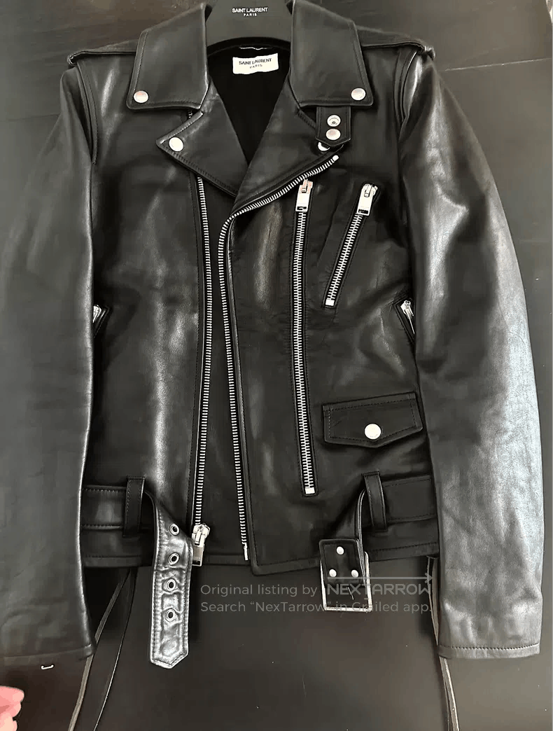 Saint Laurent Paris Saint Laurent Paris Autumn and Winter Single Leather Jacke Size US S / EU 44-46 / 1 - 1 Thumbnail