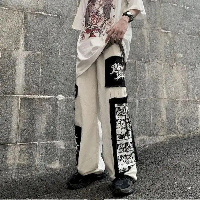 Japanese Brand Gothic Punk Cargo Pants Anime Patch Pants Size US 32 / EU 48 - 1 Thumbnail