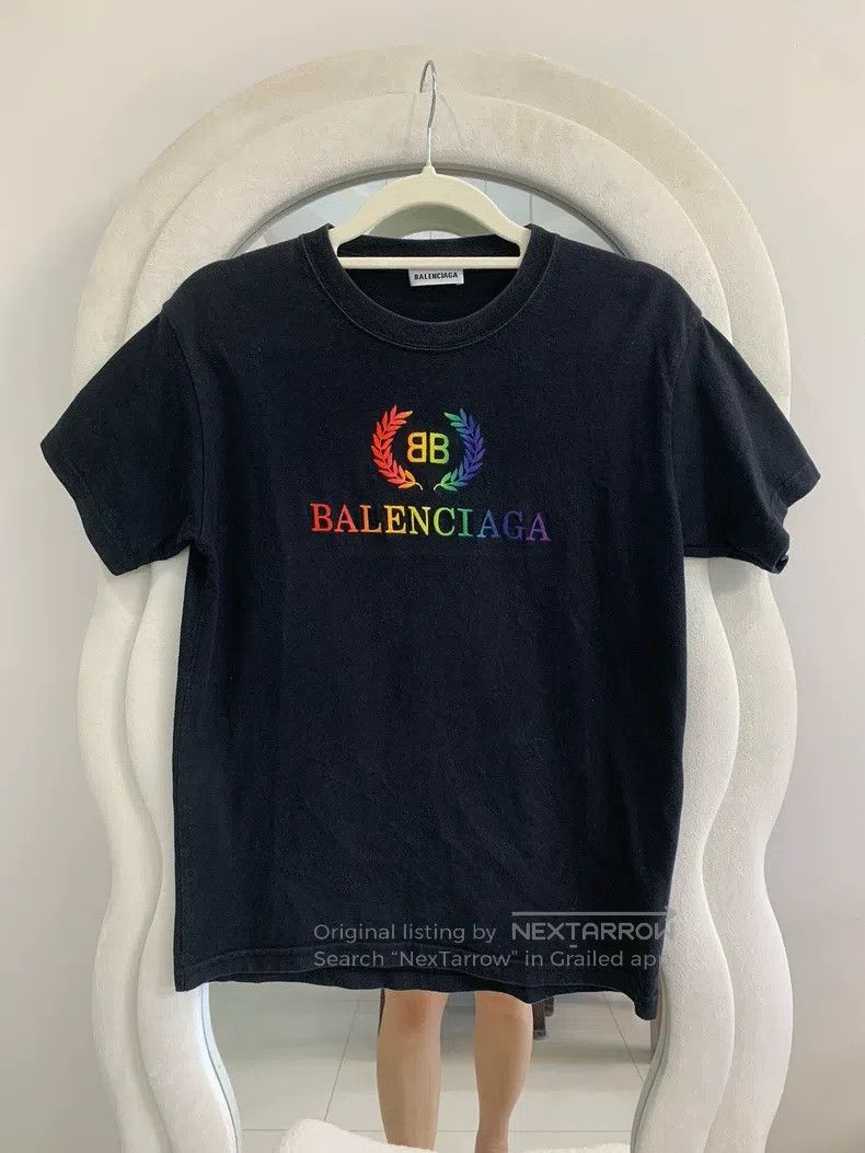 Balenciaga Balenciaga Classic rainbow wheat pattern short-sleeved T-s Size US M / EU 48-50 / 2 - 3 Thumbnail