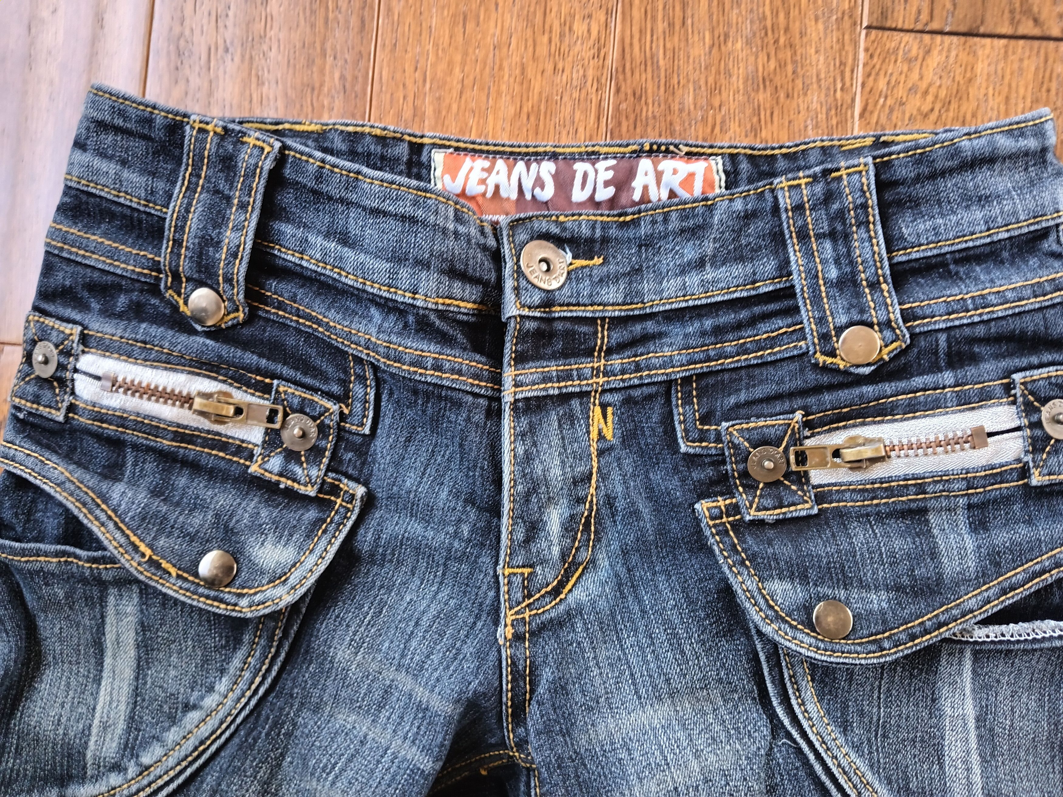 Japanese Brand Jeans De Art Waist 32-33 Zips Ropes Pockets Inseam 31.5 Size US 32 / EU 48 - 2 Thumbnail