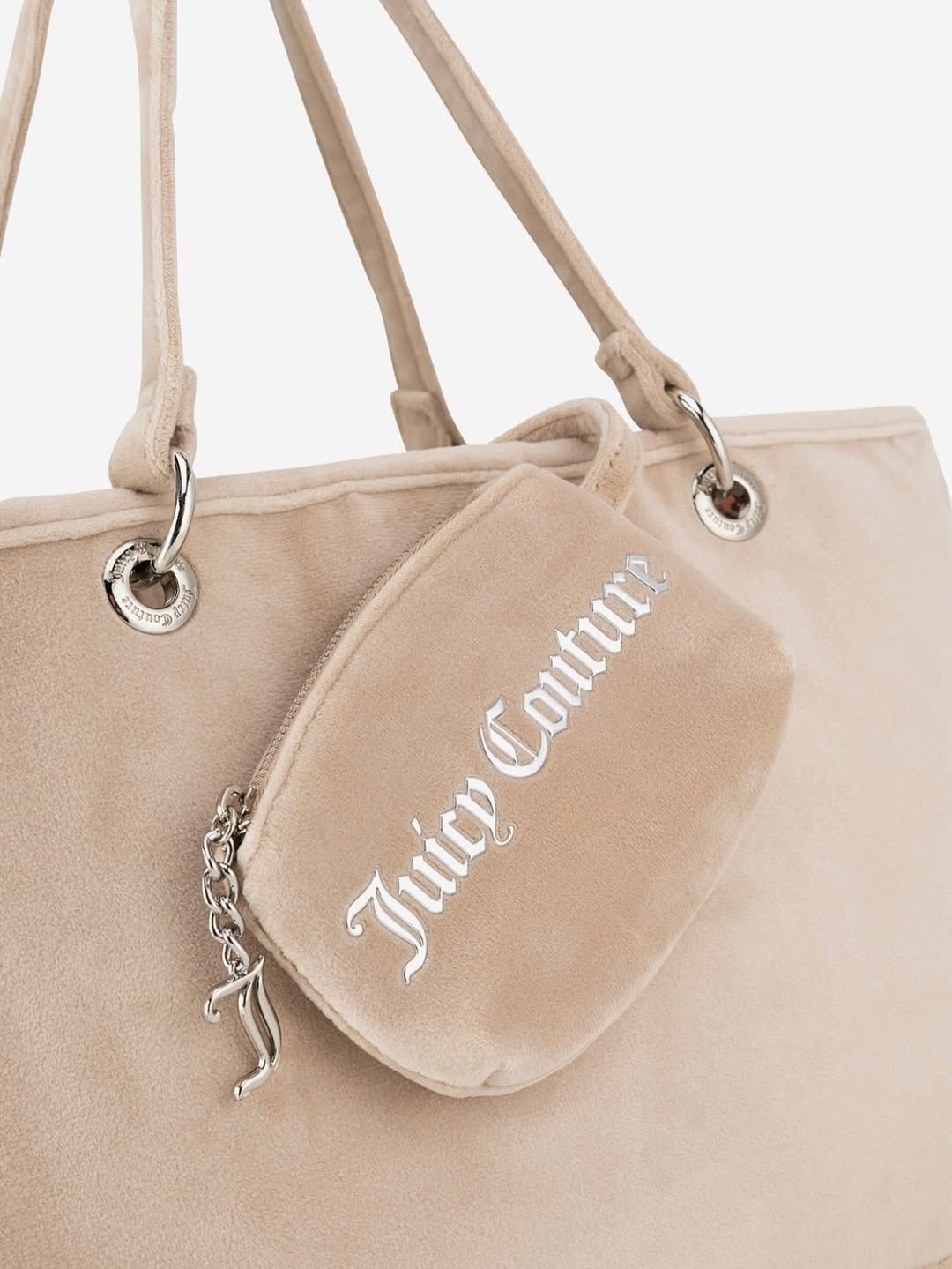 Juicy Couture Juicy Couture Large Beige Tote Rhinestone Logo Size ONE SIZE - 4 Thumbnail