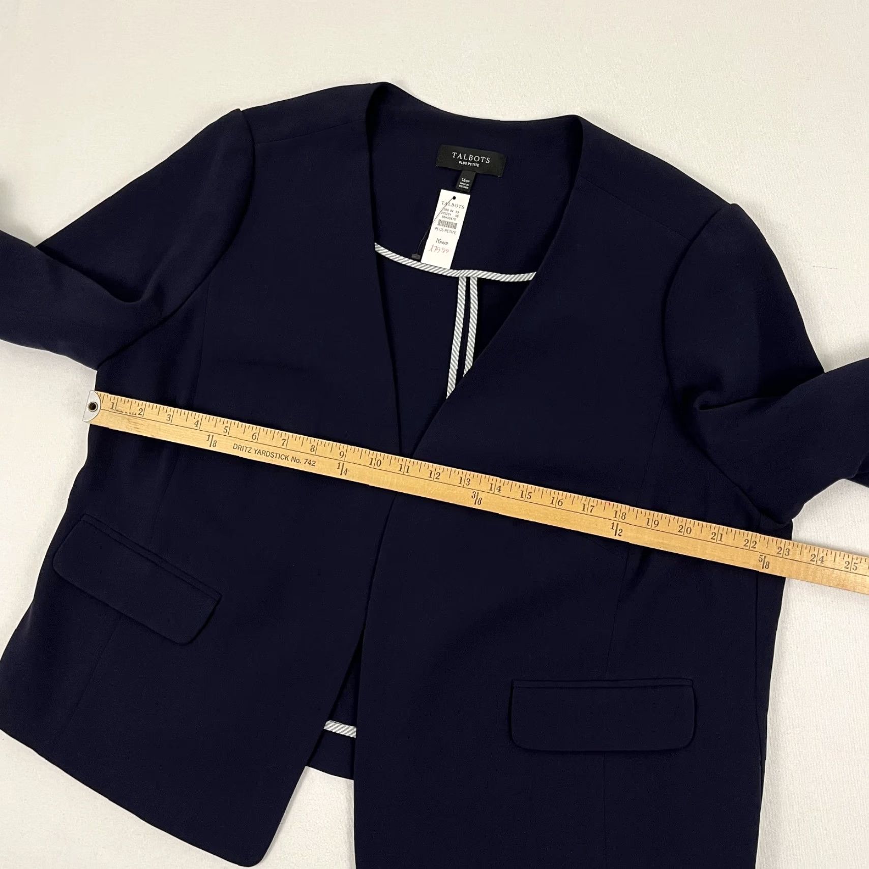 Talbots Talbots Blazer Jacket Womens Sz 16 WP Plus Petite Navy Blue Open Office Work NEW Size XXL / US 16-18 / IT 52-54 - 3 Thumbnail