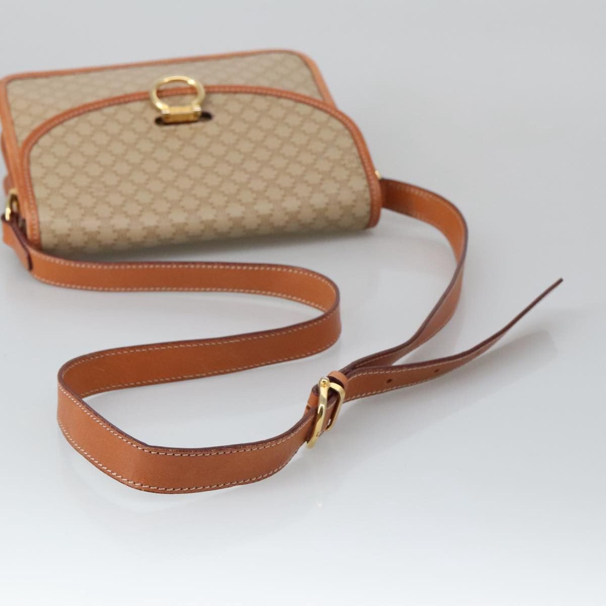 Celine CELINE Macadam Canvas Shoulder Bag Beige Gold Size ONE SIZE - 7 Thumbnail
