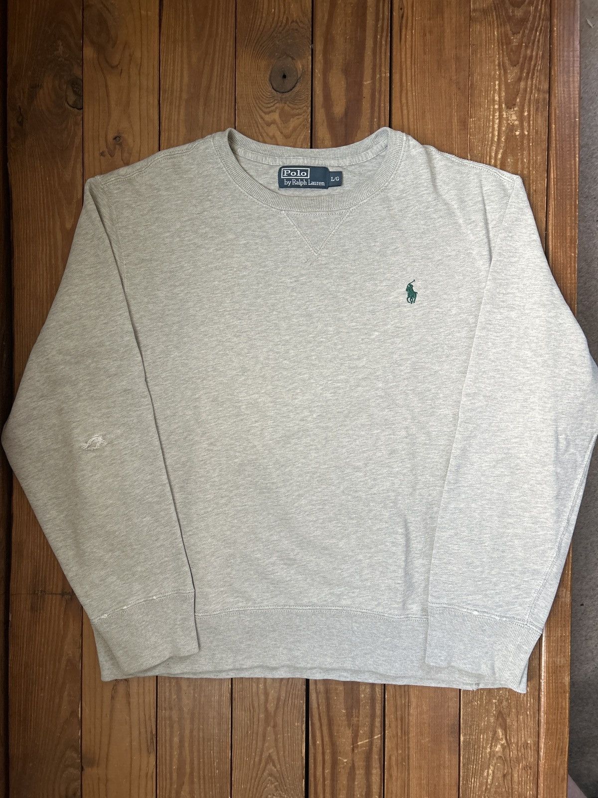 Polo Ralph Lauren × Vintage Vintage 90s Polo Ralph Lauren grey Crewneck Sweatshirt Size US L / EU 52-54 / 3 - 1 Thumbnail