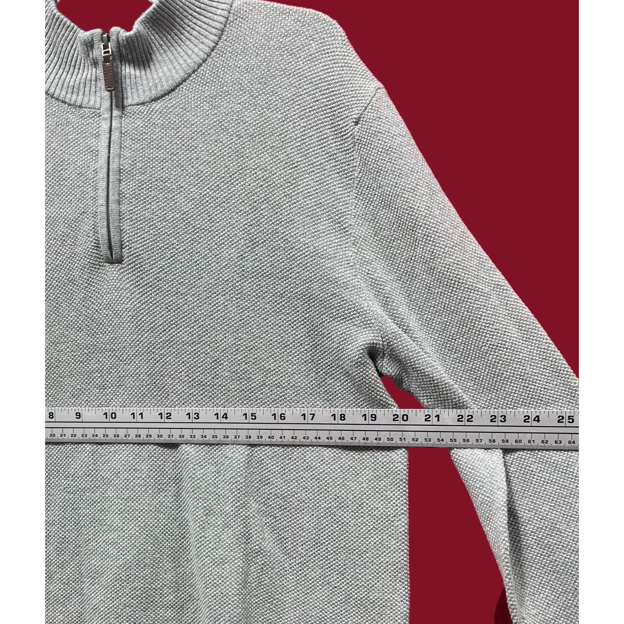 Club Room Club Room - Men's Quarter-Zip Textured Cotton Sweater - Gray Size US M / EU 48-50 / 2 - 5 Thumbnail