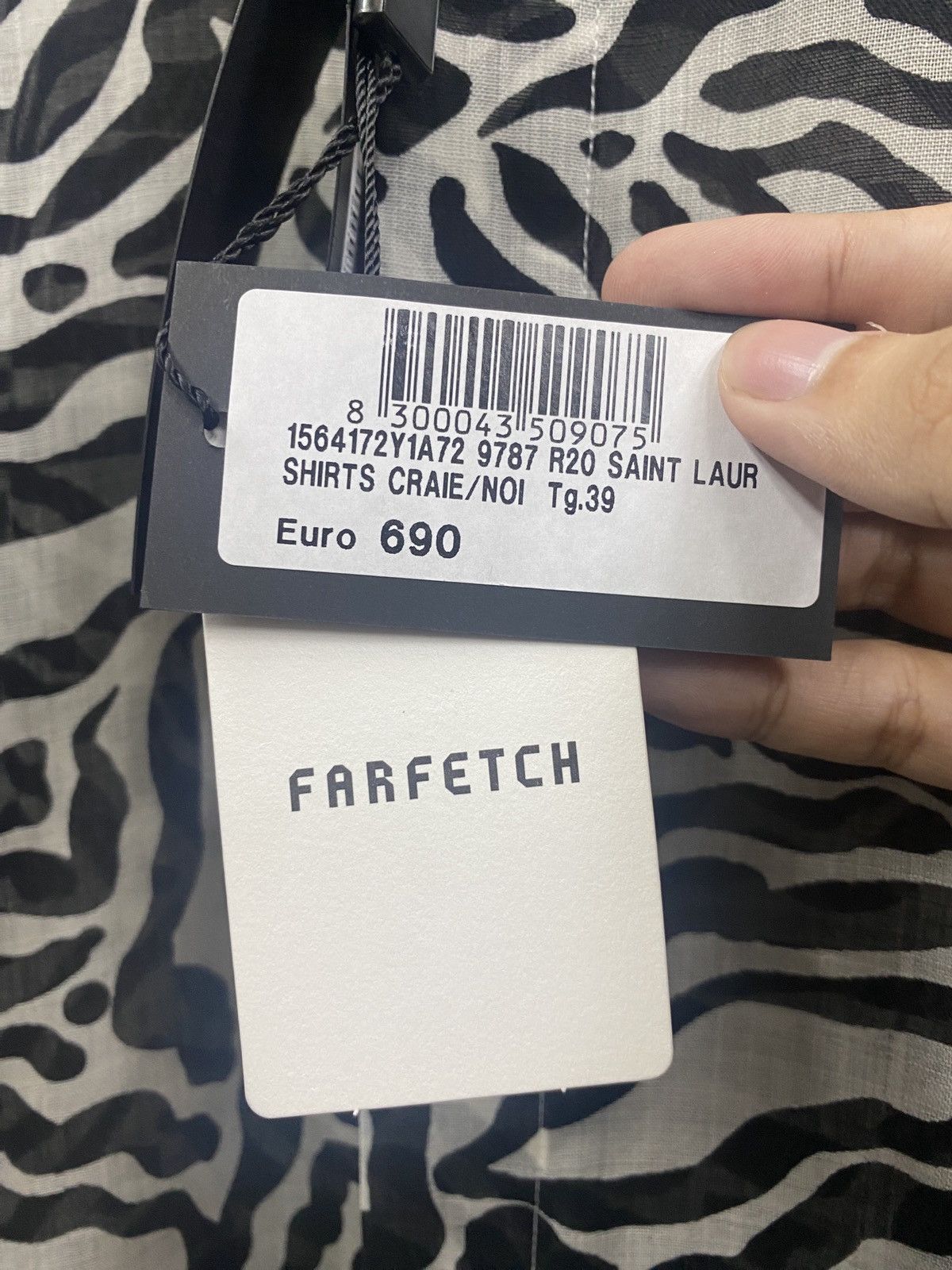 Hedi Slimane × Saint Laurent Paris × Yves Saint Laurent Saint Laurent Paris SS20 Zebra print shirt Size US S / EU 44-46 / 1 - 6 Thumbnail