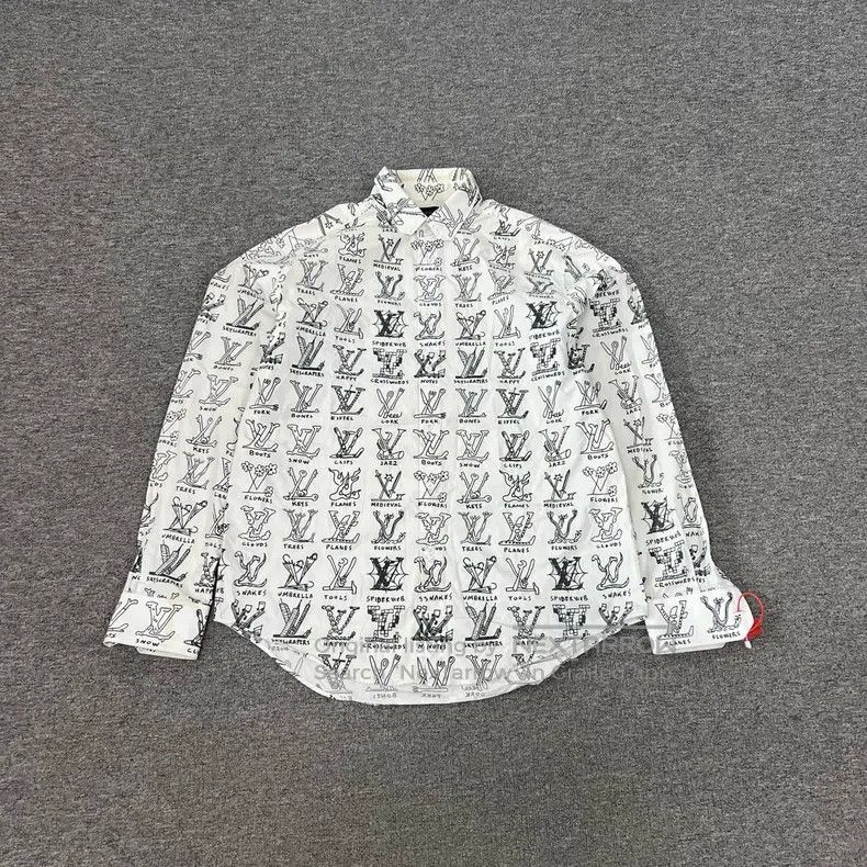 Louis Vuitton Louis Vuitton Embellished monogrammed logo long-sleeved sh Size US XL / EU 56 / 4 - 1 Thumbnail
