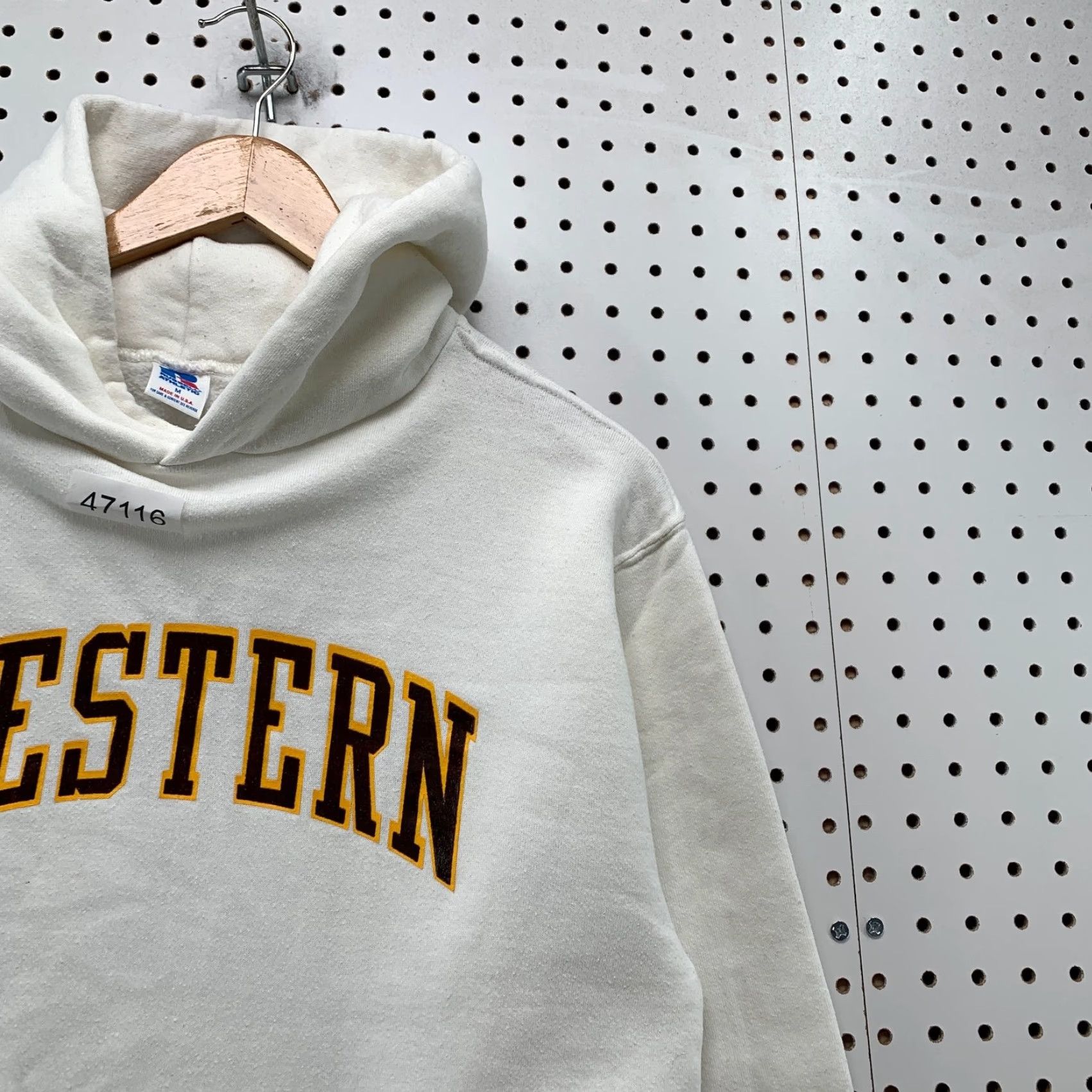 Russell Athletic VINTAGE Russell Athletic Hoodie Sweatshirt Mens M White 80s Western USA Shirt? Size US M / EU 48-50 / 2 - 7 Thumbnail