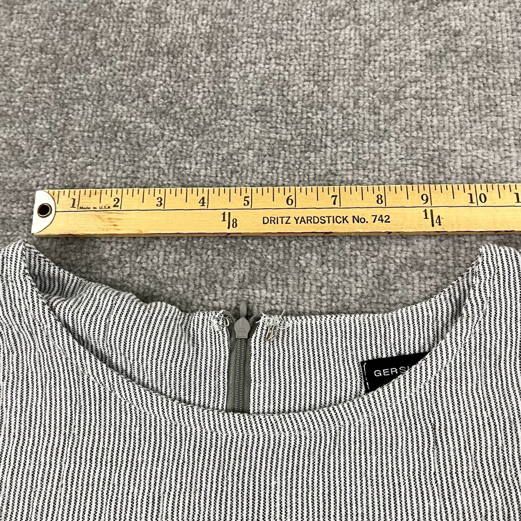Vintage Gershon Bram Blouse Top Womens Large Gray Striped Lagenlook Asymmetric Layered Shirt Regular Size L Womens Size L / US 10 / IT 46 - 7 Thumbnail