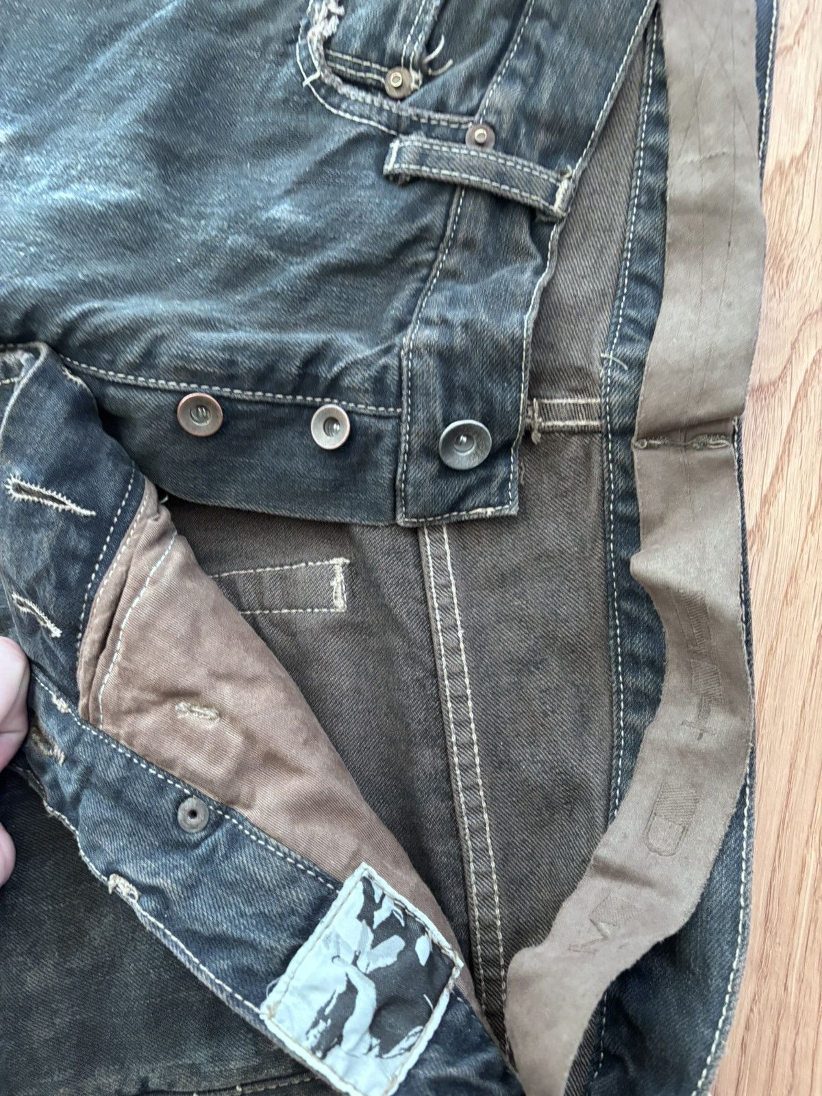 Rick Owens Drkshdw Waxed Berlin Cut Jeans Size US 32 / EU 48 - 4 Thumbnail