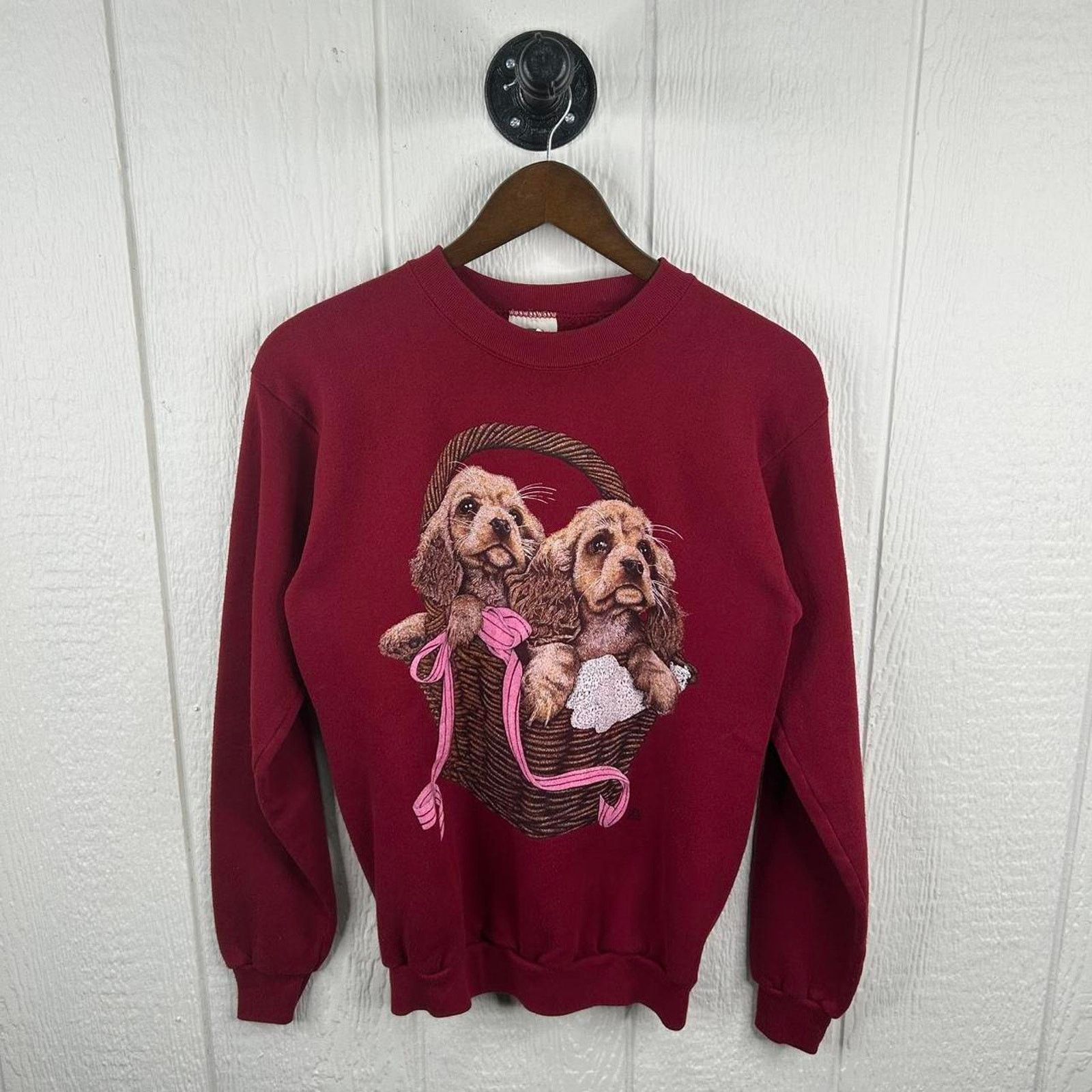 Other Vintage 90’s Red Cotton Grove Puppy Crewneck Size Small Size S / US 4 / IT 40 - 1 Thumbnail