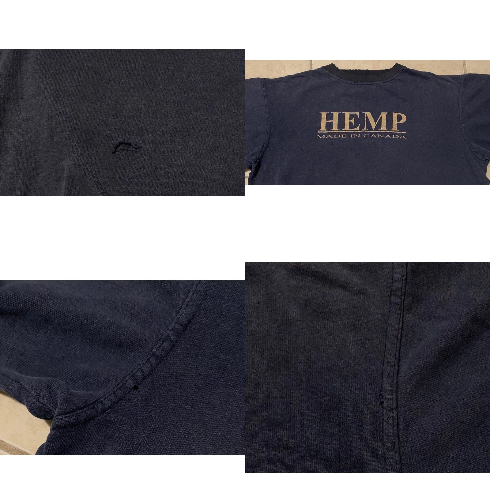Thrasher Vtg 90s Hemp Canada Faded Distressed Boxy Sweatshirt L Blue Thrashed Men Sweatshirt 90s Cannabis Grunge Skate Size US L / EU 52-54 / 3 - 8 Thumbnail