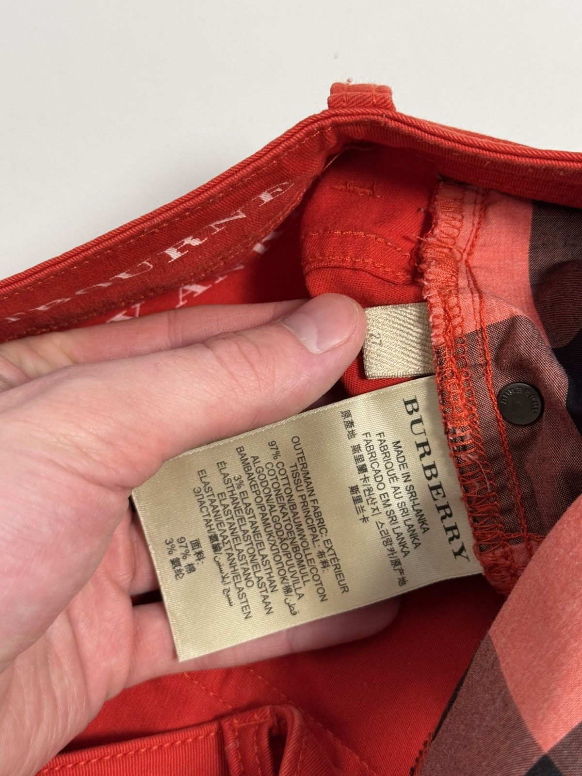 Burberry Burberry Brit Women’s Pants Luxury Red Skinny Size 27" / US 4 / IT 40 - 14 Thumbnail