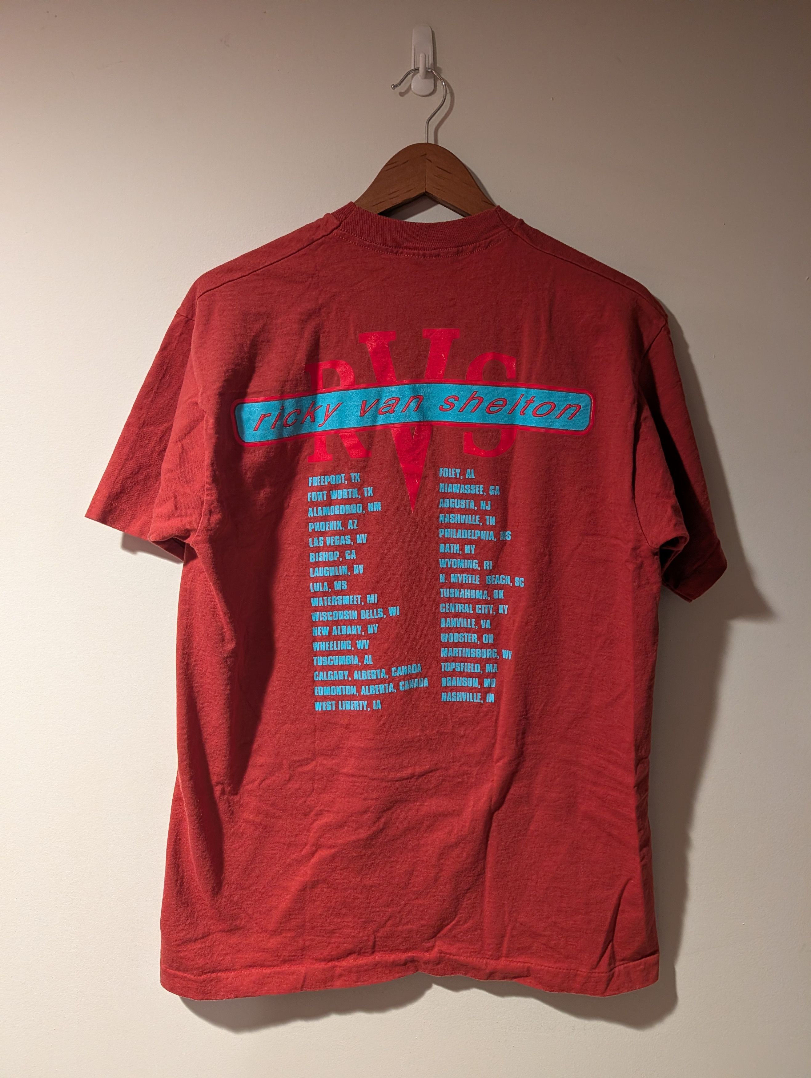 Band Tees Vintage 90s Ricky Van Shelton Tour Shirt Country Music Tee Size US L / EU 52-54 / 3 - 4 Thumbnail