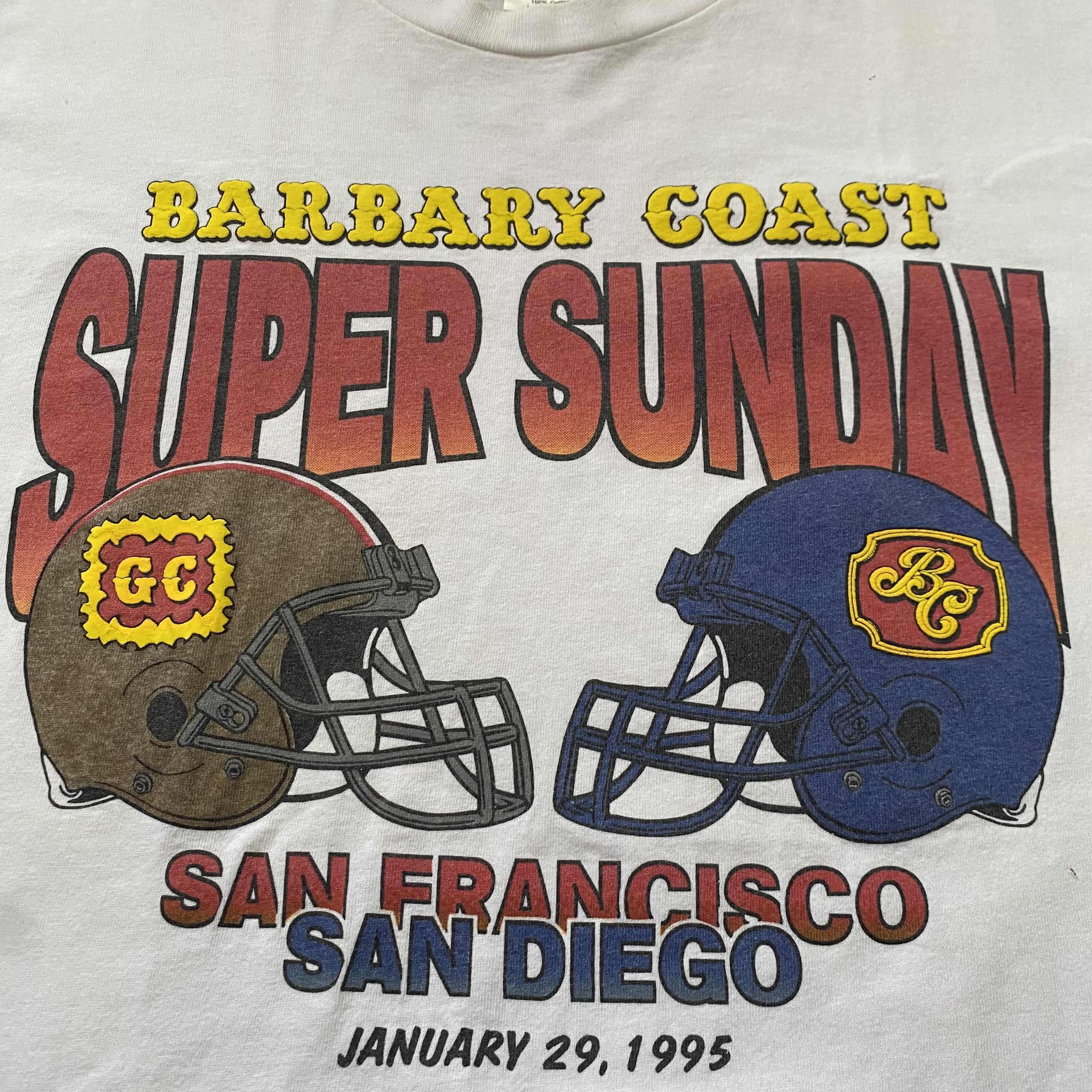 Vintage Vintage 90s Barbary Coast Super Sunday T Shirt Size US XL / EU 56 / 4 - 3 Thumbnail