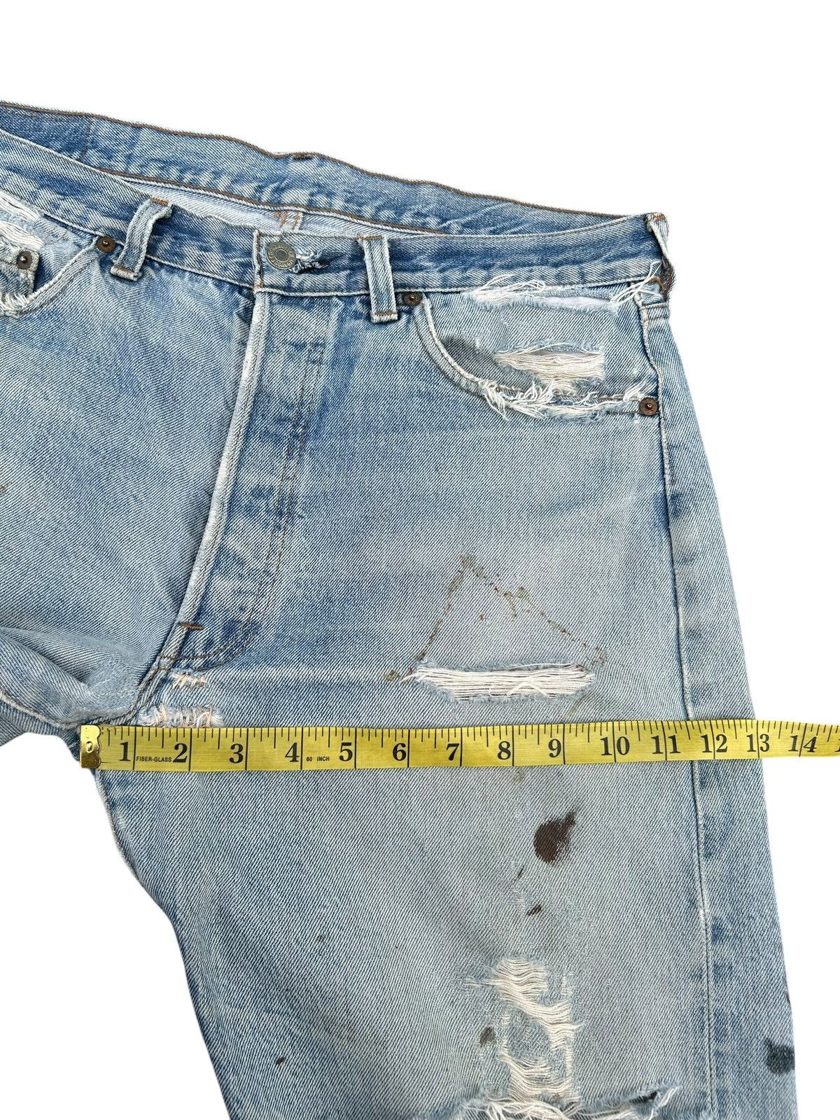 Levi's 80's THRASHED Levi's 524 Reconstructed Repair Denim Size US 34 / EU 50 - 19 Thumbnail