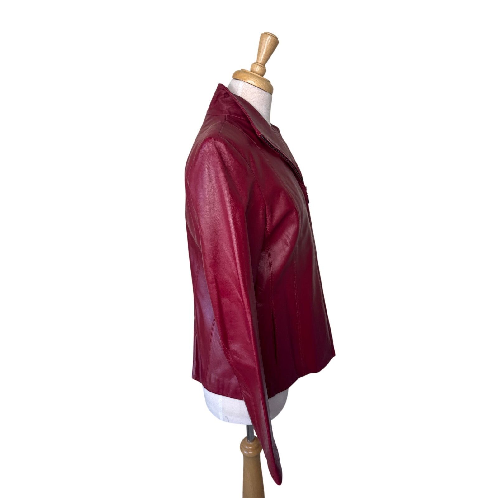 Other SIENA Vintage Red 100% Leather Zip Up Jacket Size Medium Size M / US 6-8 / IT 42-44 - 4 Thumbnail