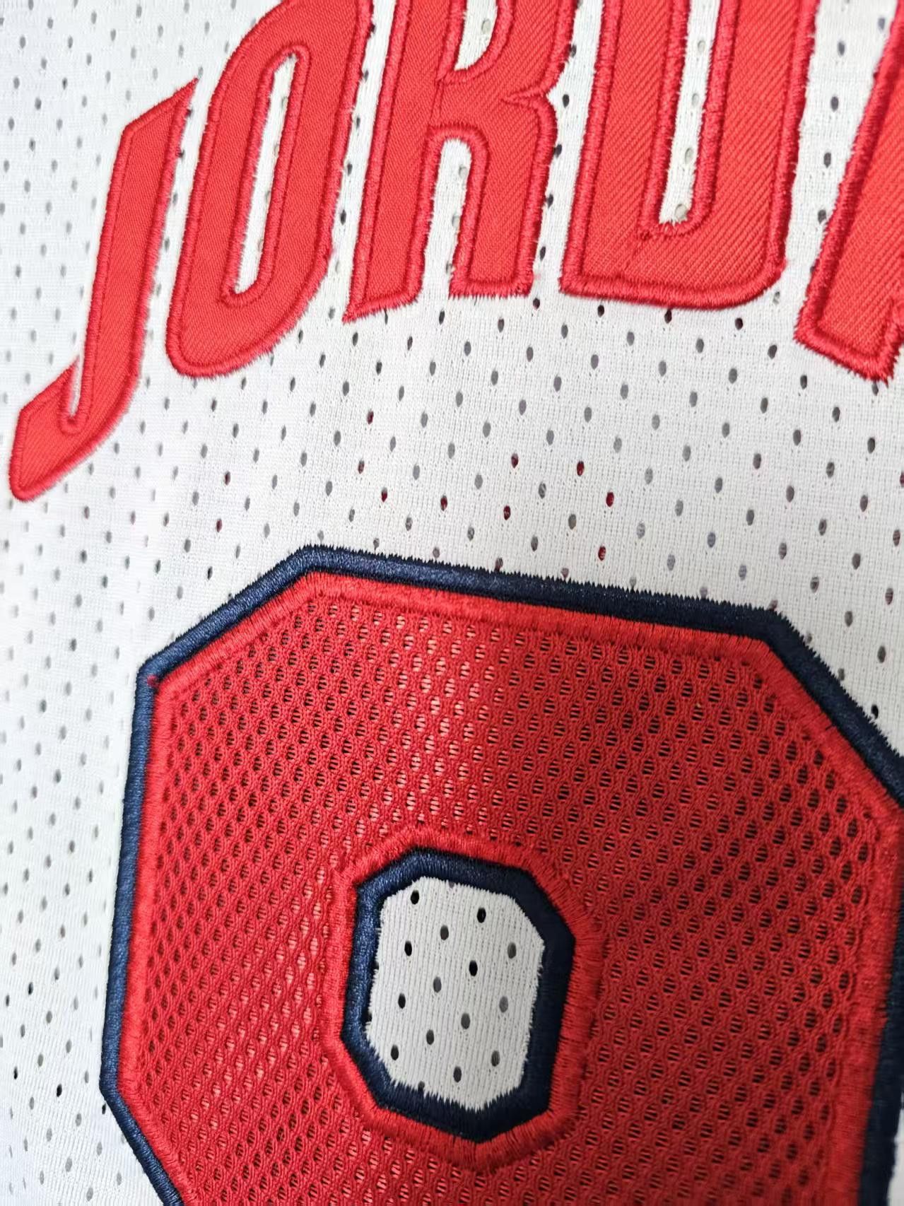 NBA Michael Jordan Jersey USA 9 White Double Stitched XXL Size US XXL / EU 58 / 5 - 6 Thumbnail