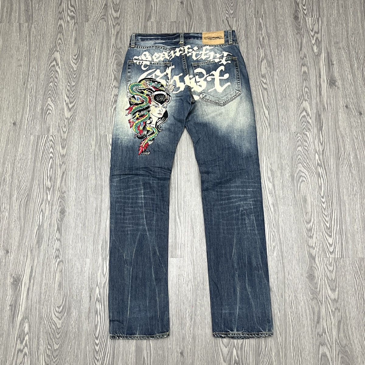 Ed Hardy 2000s Embroidery Jeans Ed Hardy Back Print 🟥 Size US 30 / EU 46 - 1 Thumbnail