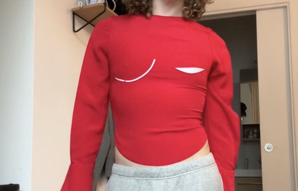 Other Moonstop Red Corset-Style Blouse Size M / US 6-8 / IT 42-44 - 4 Thumbnail