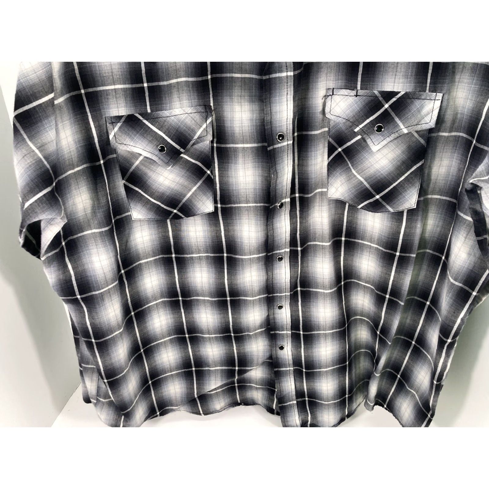 Vintage Plains Shirt Men XL Black White Plaid Long Sleeve Pearl Snap Rodeo Western Button-Up Size US XL / EU 56 / 4 - 3 Thumbnail