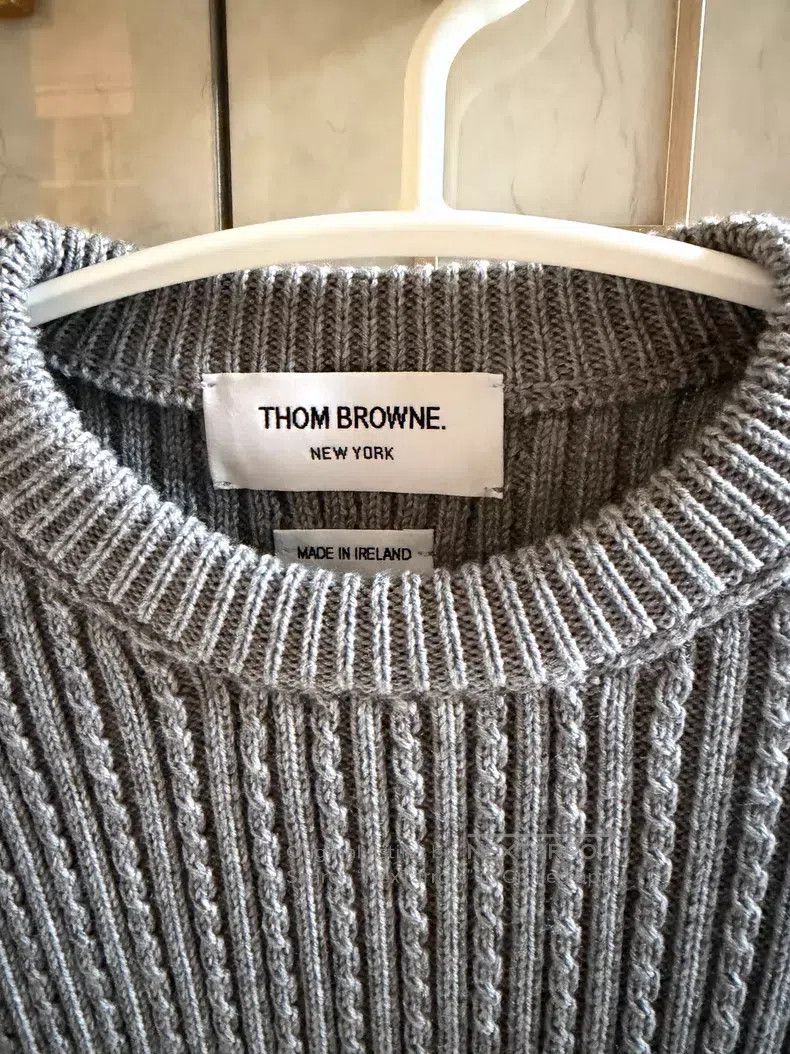 Thom Browne Thom Browne Grey Four-stripe Wool Sweater Size XS / US 0-2 / IT 36-38 - 2 Thumbnail